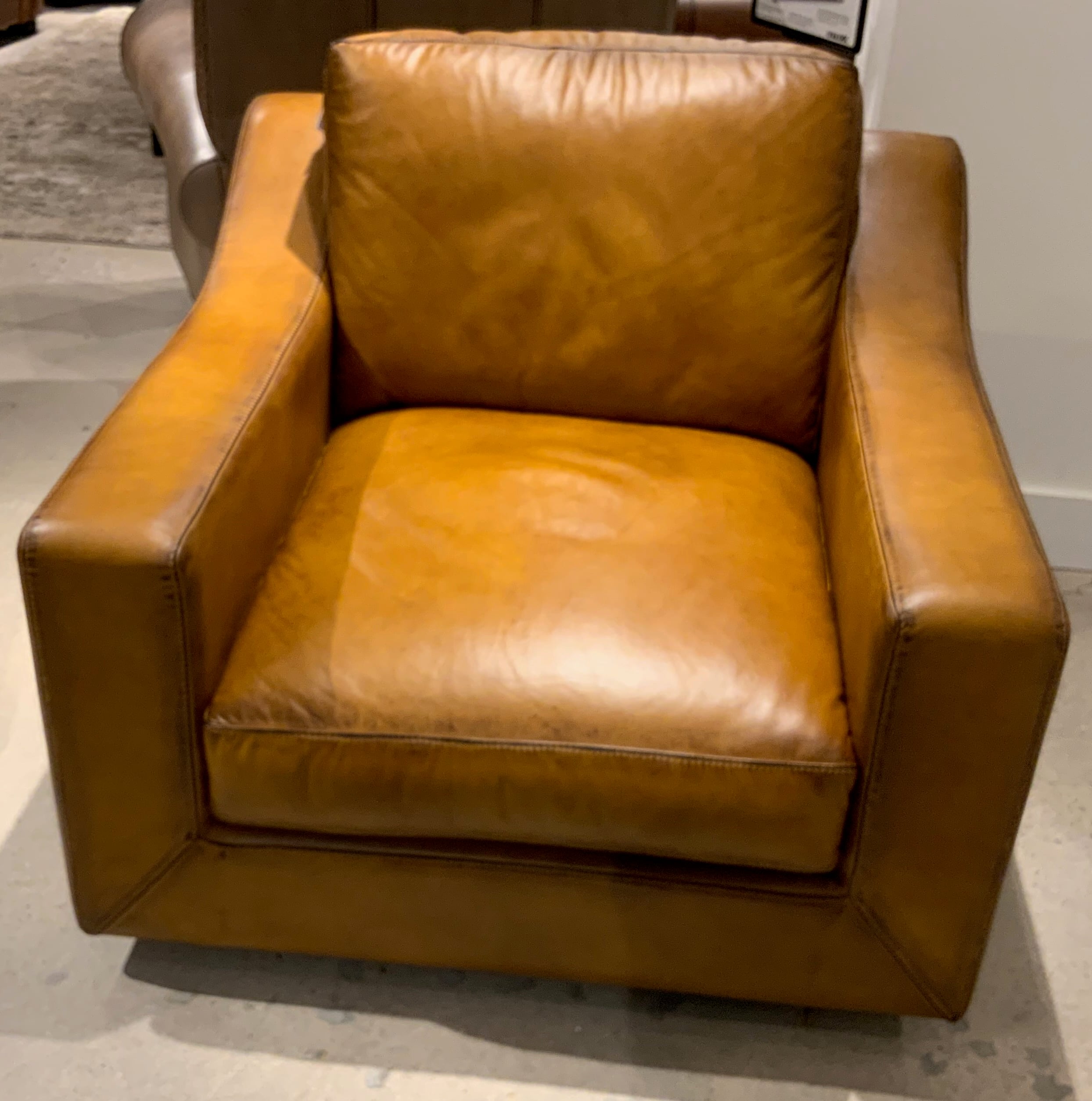 All-Leather Swivel Chair and a Half
