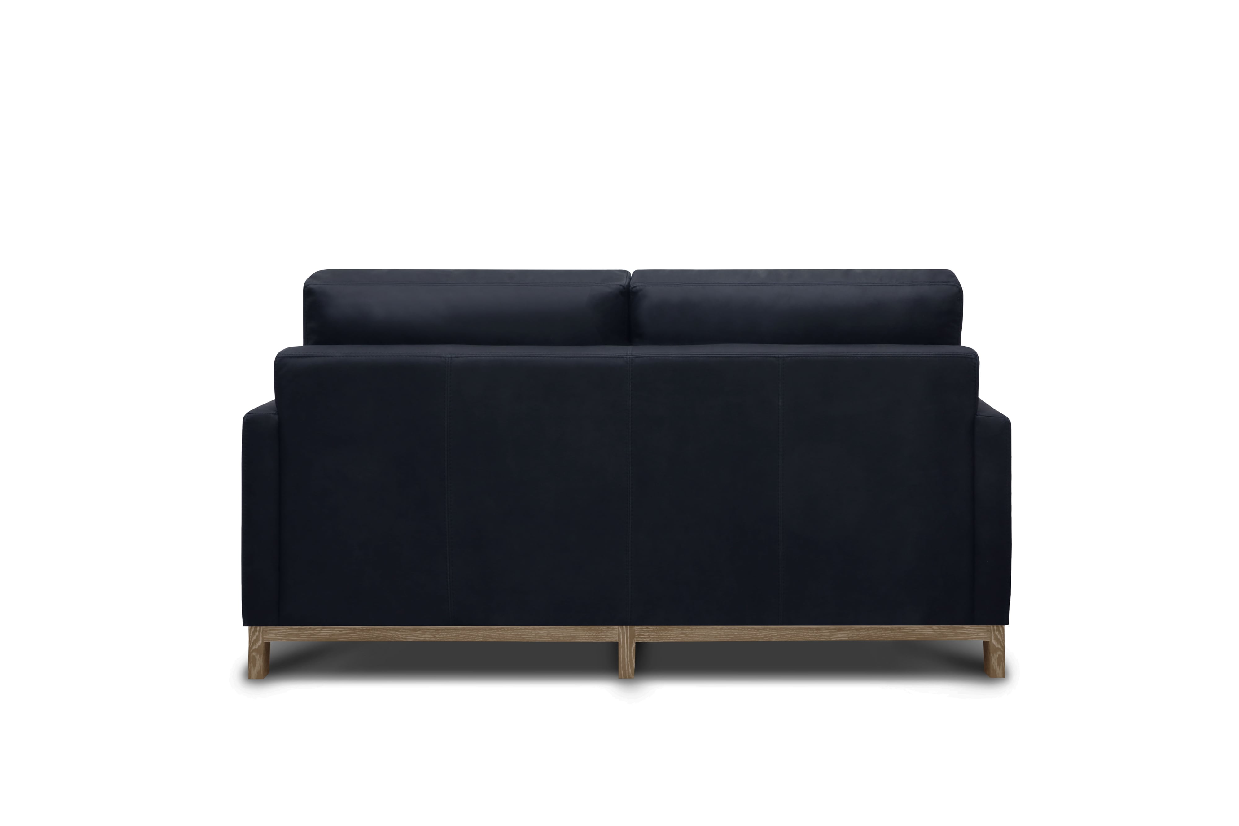 Leather Loveseat w/Distressed Wood Base