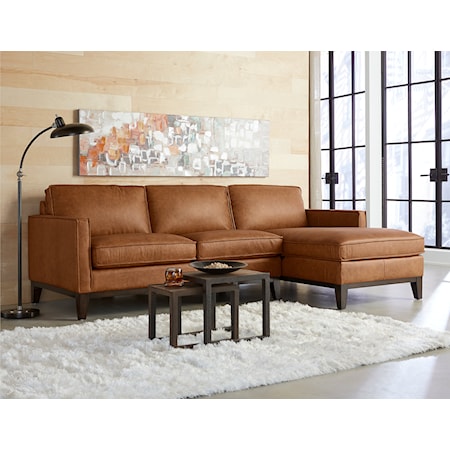 2-pc. Leather Sectional Sofa w/RAF Chaise