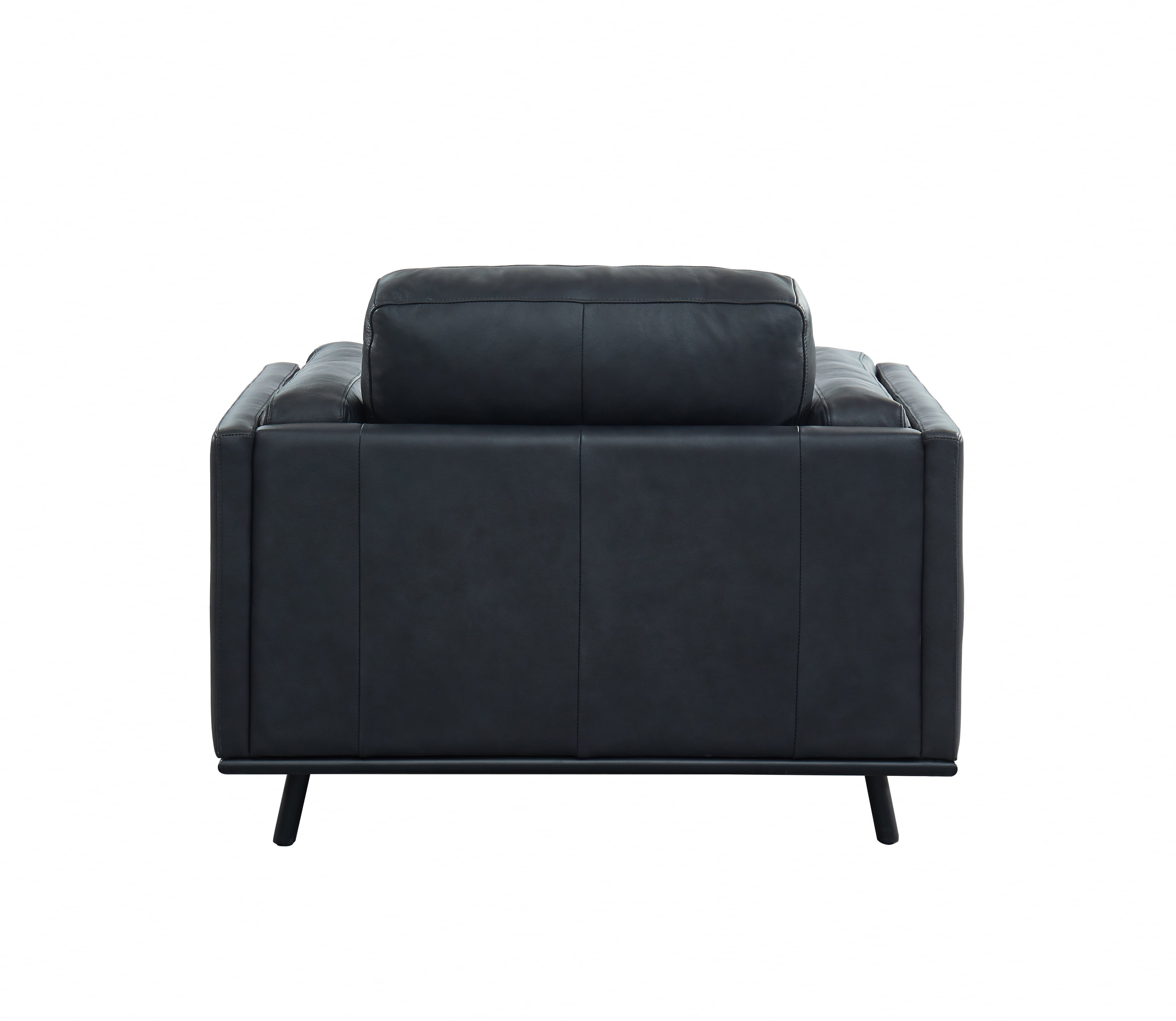 Leather Armchair w/Bolster Pillow Arms