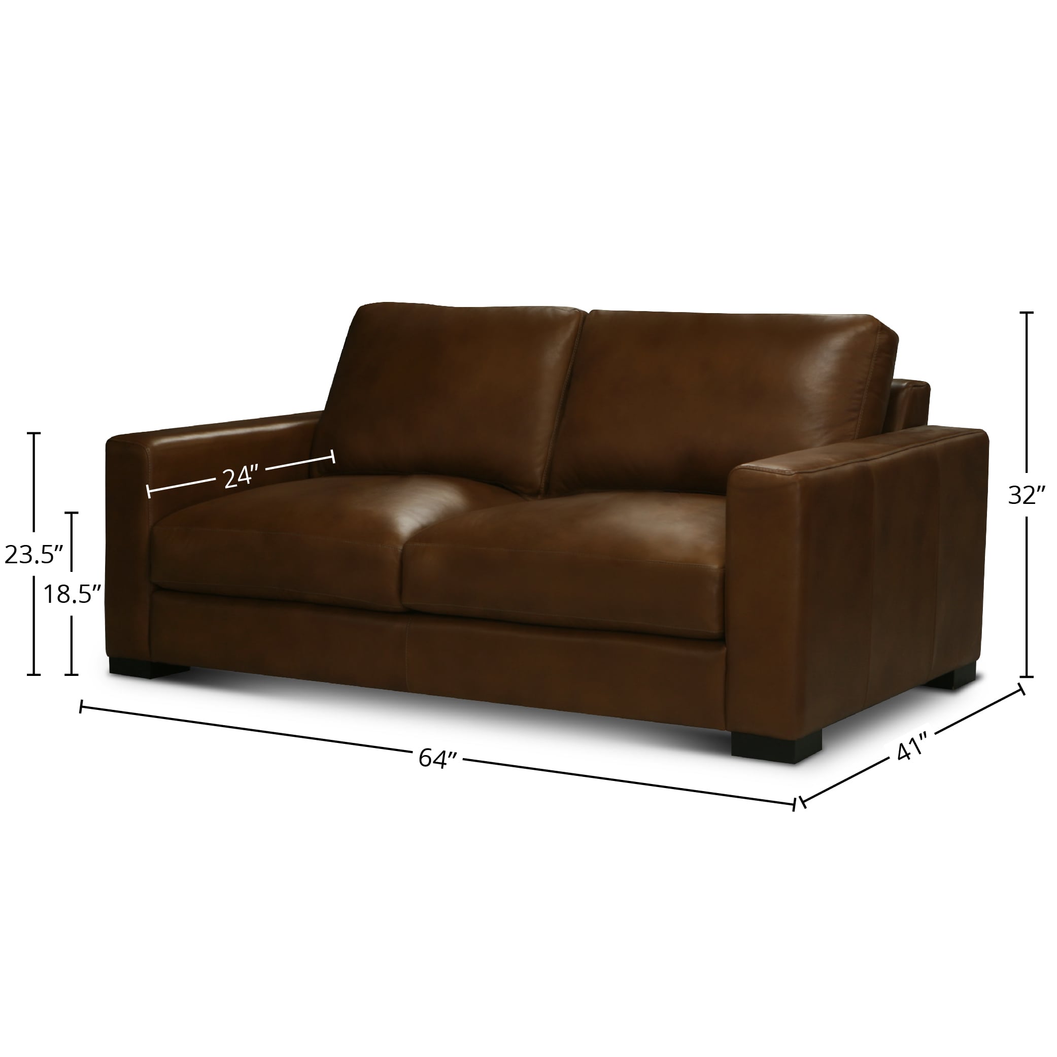 Leather Loveseat w/Track Arms