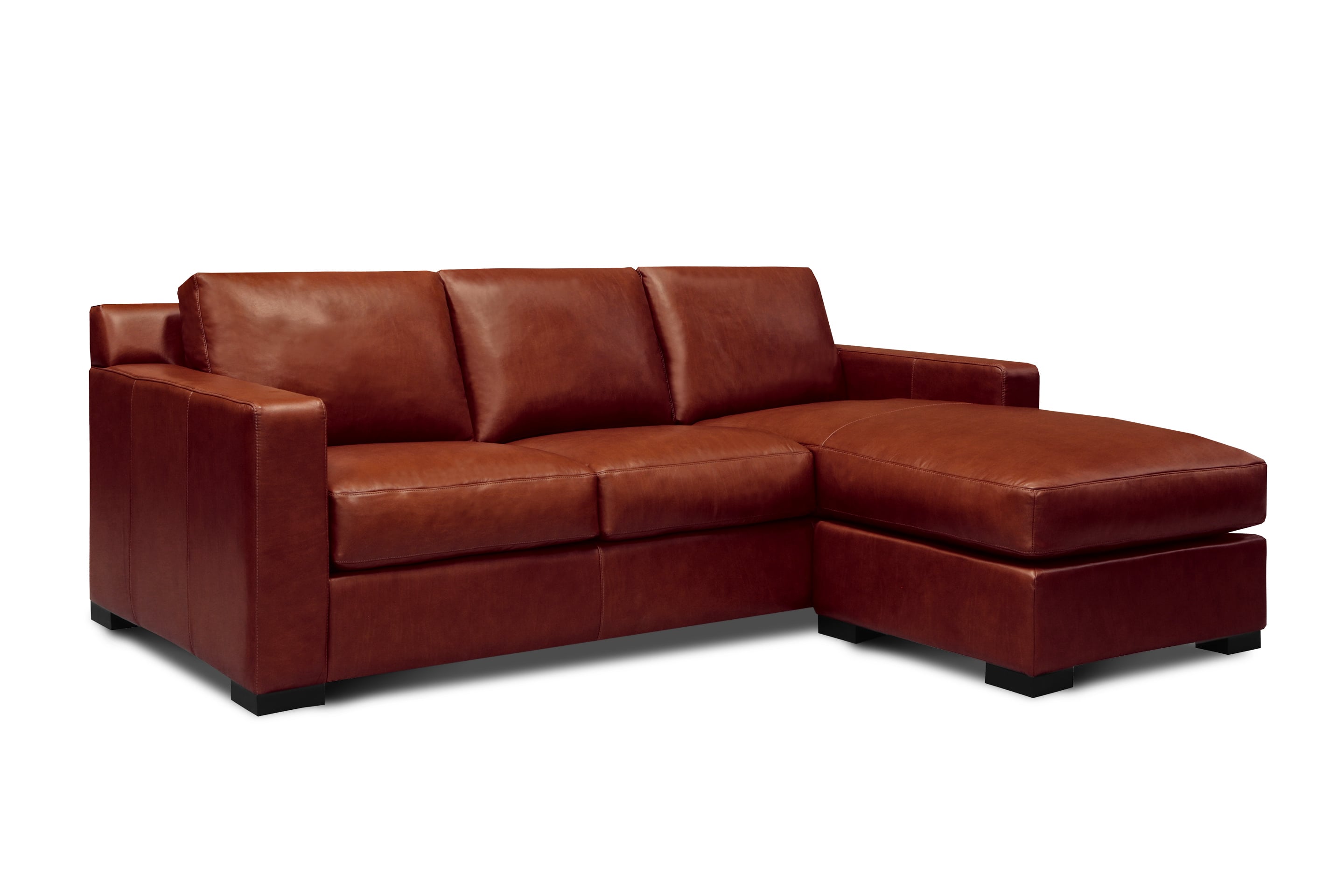 Leather Sectional Sofa w/Ottoman