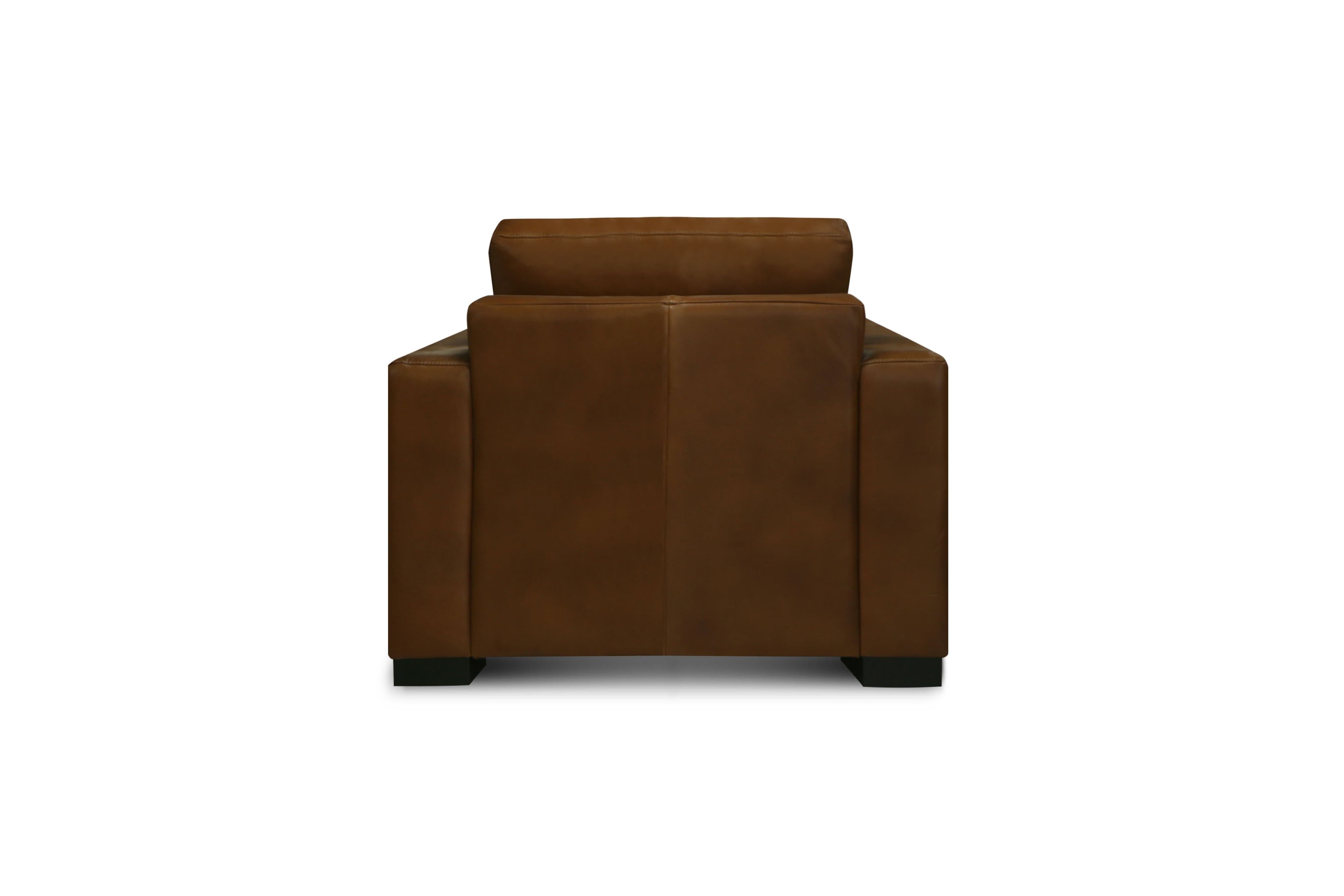 Leather Club Chair w/Track Arms