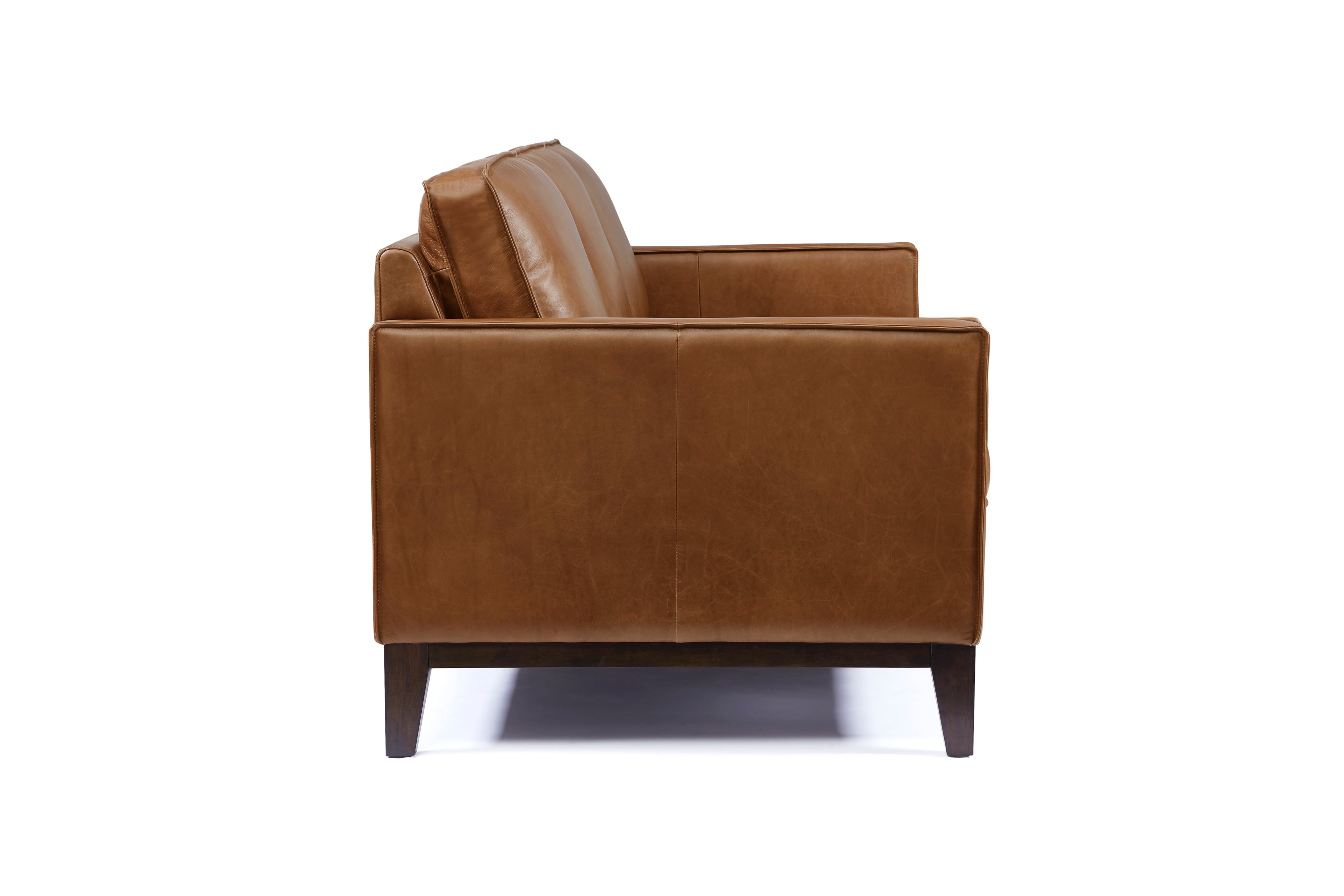 Leather Sofa w/Splayed Solid Wood Legs