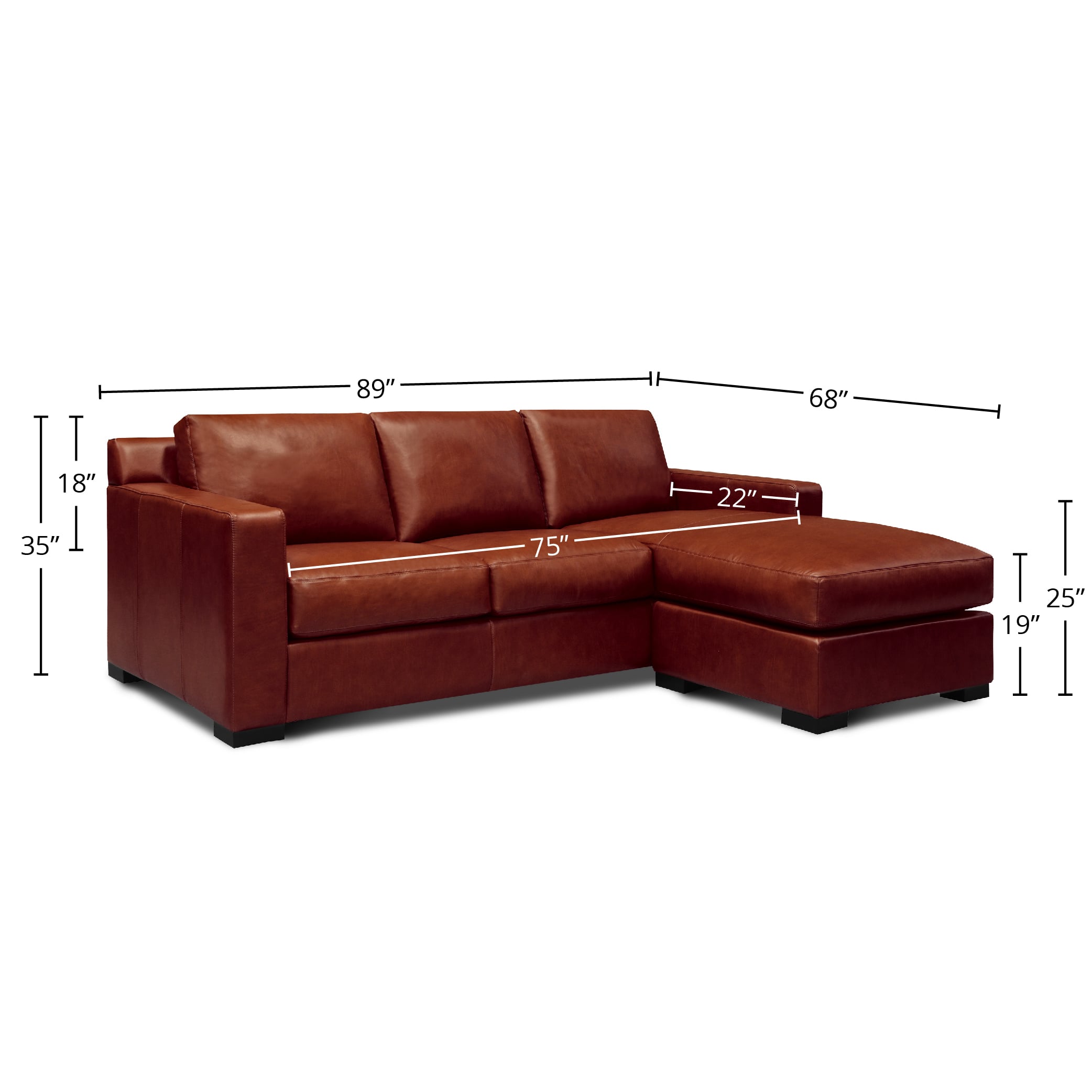 Leather Sectional Sofa w/Ottoman