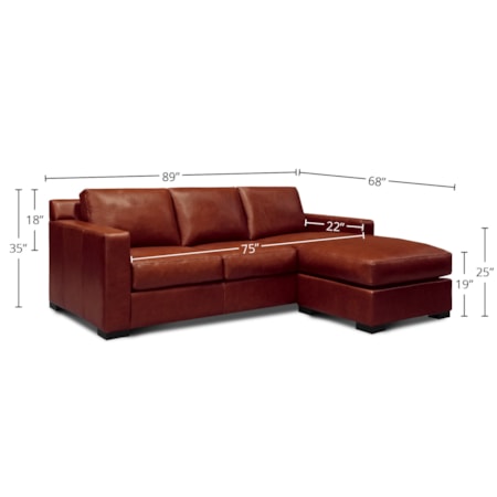 Leather Sectional Sofa w/Ottoman