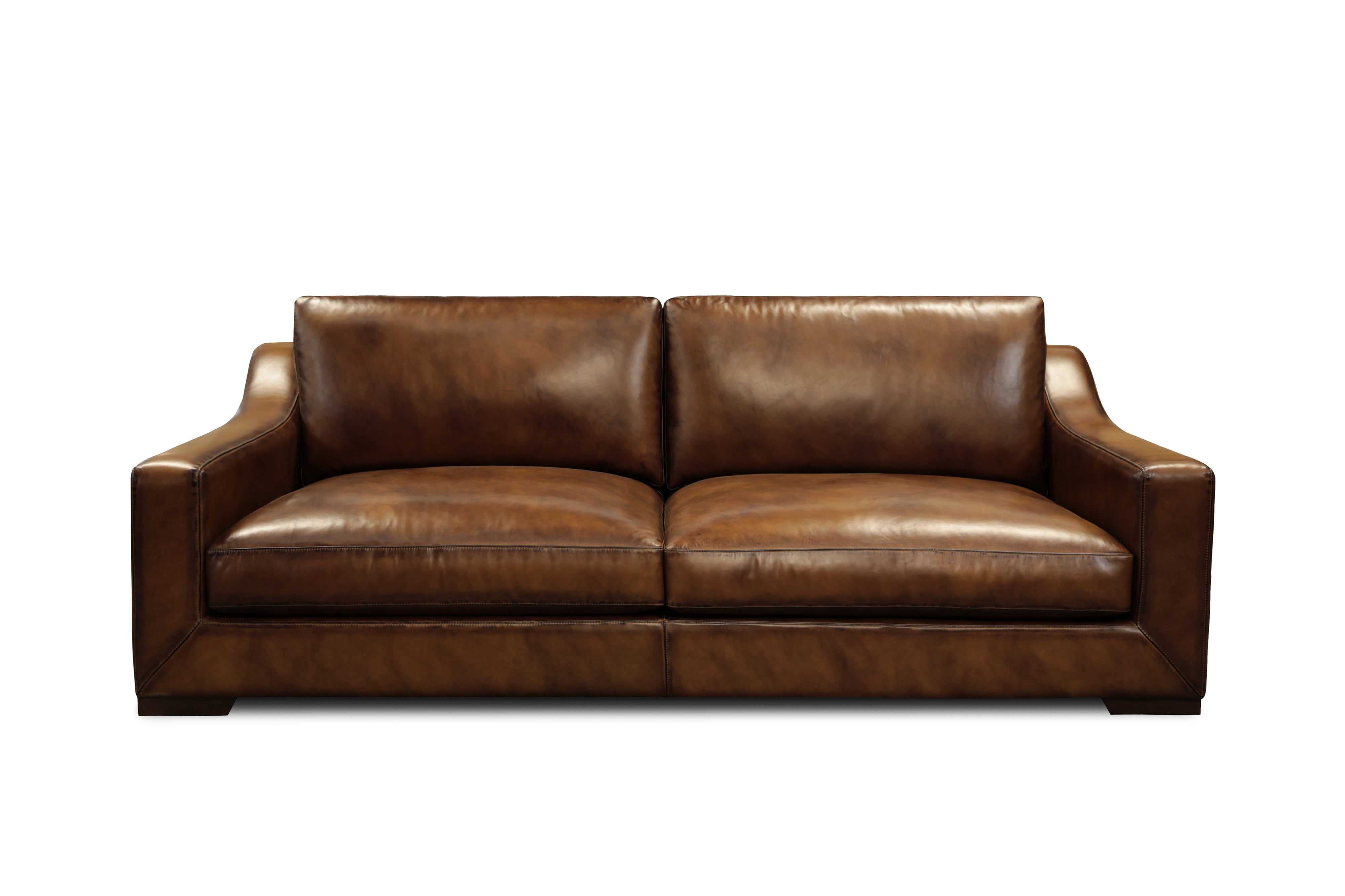 GTR Leather Daytona Leather Deep-Seating Sofa w/Block Feet