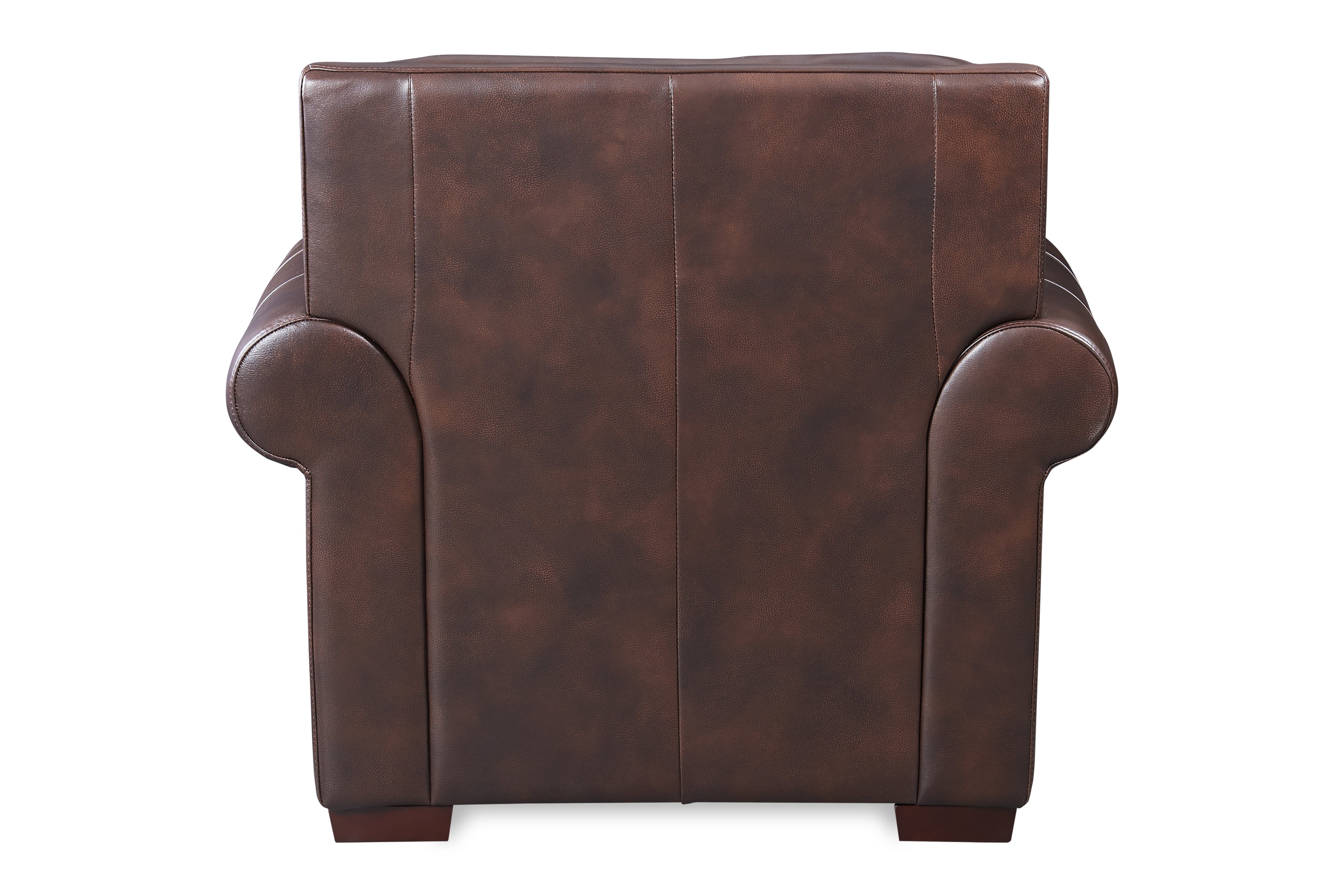Leather Rolled Arm Chair w/Nailhead Trim