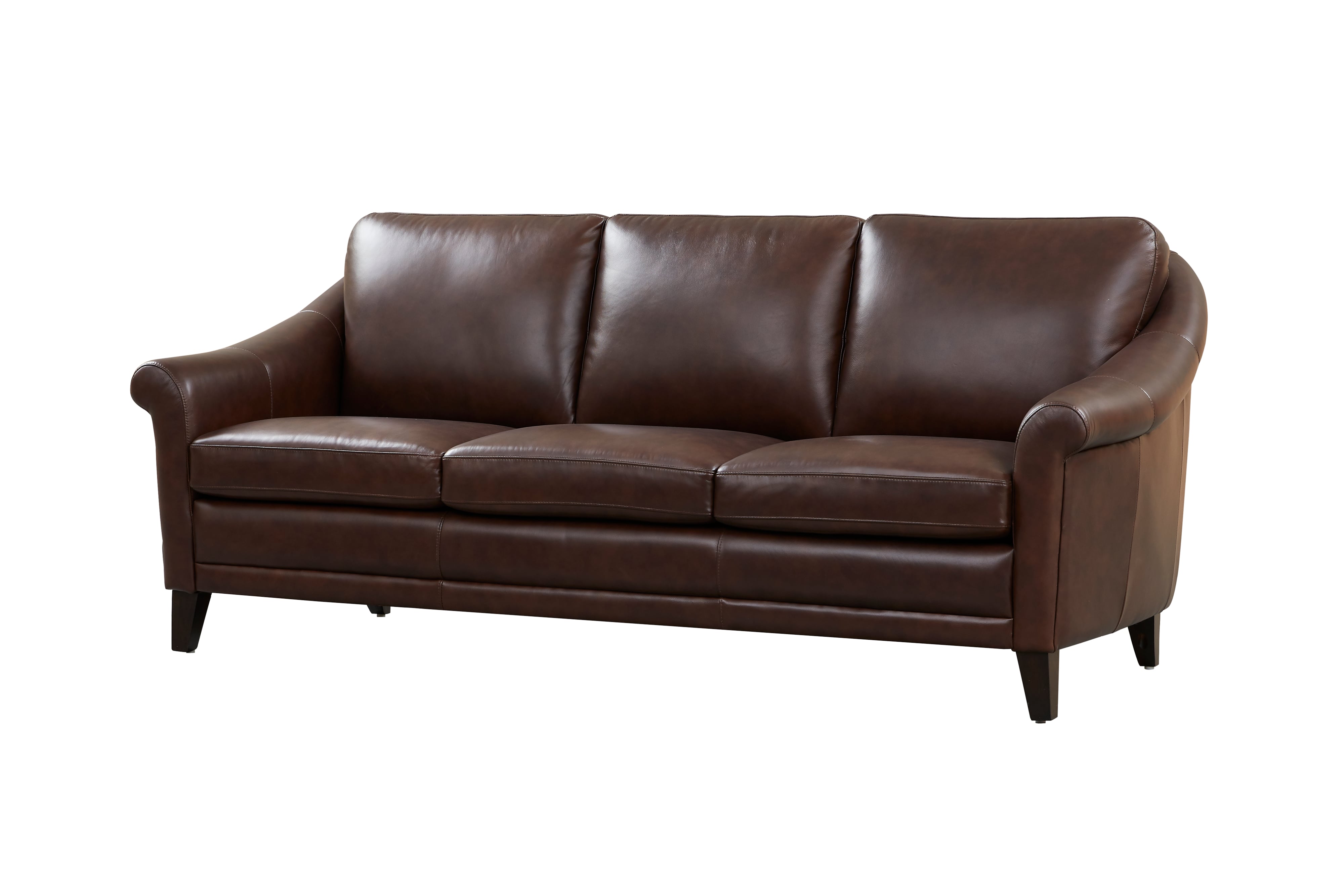 GTR Leather Sienna Leather Sofa w/Sculptured Rolled Arms