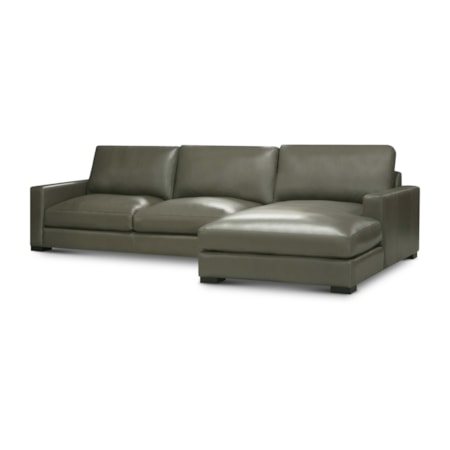 2-pc. RAF Leather Chaise Sectional Sofa