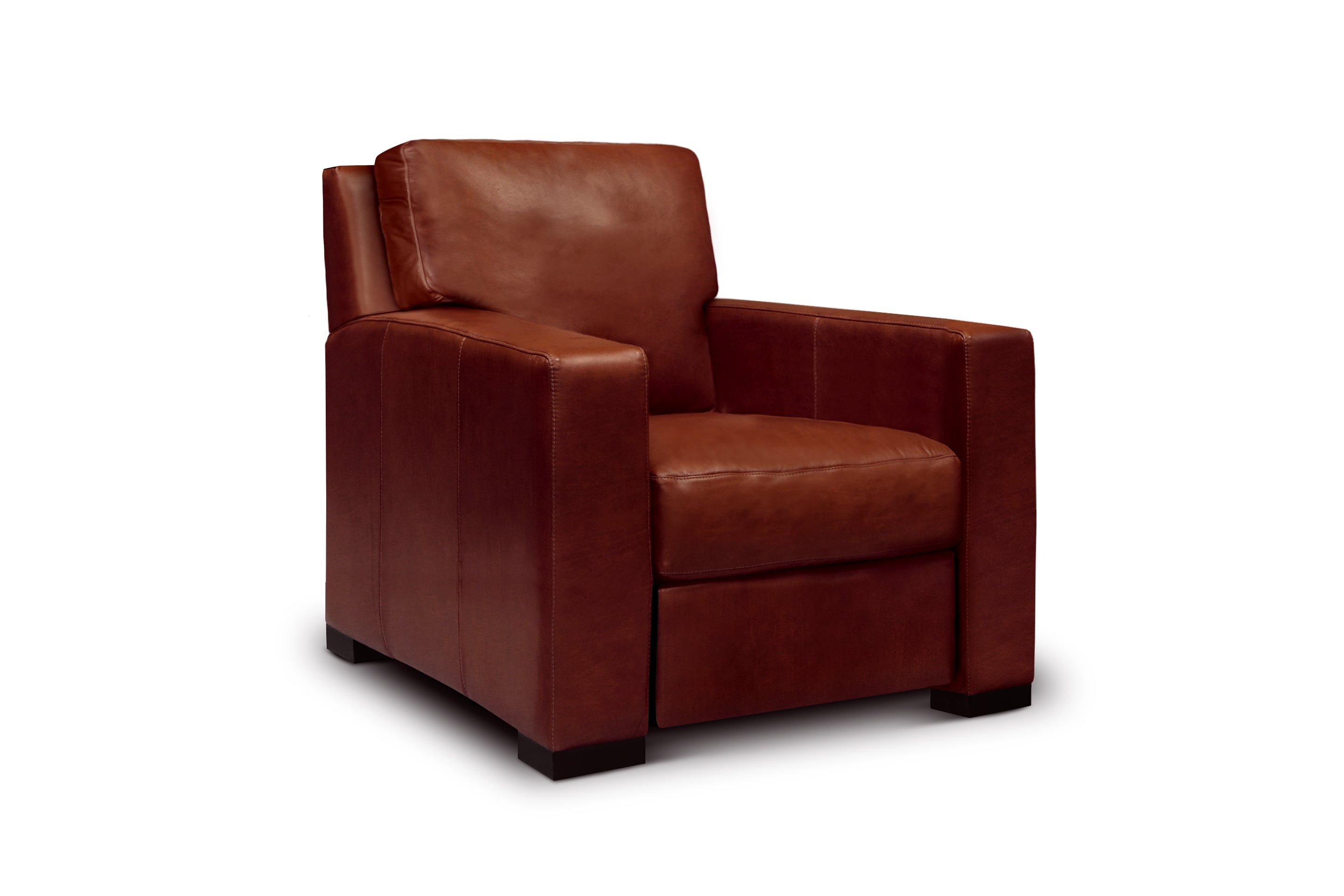 GTR Leather Santiago Leather Push-Back Recliner w/Track Arms