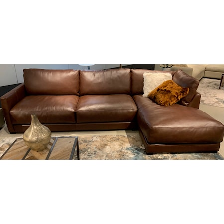 Leather Right-Arm Chaise Sectional Sofa