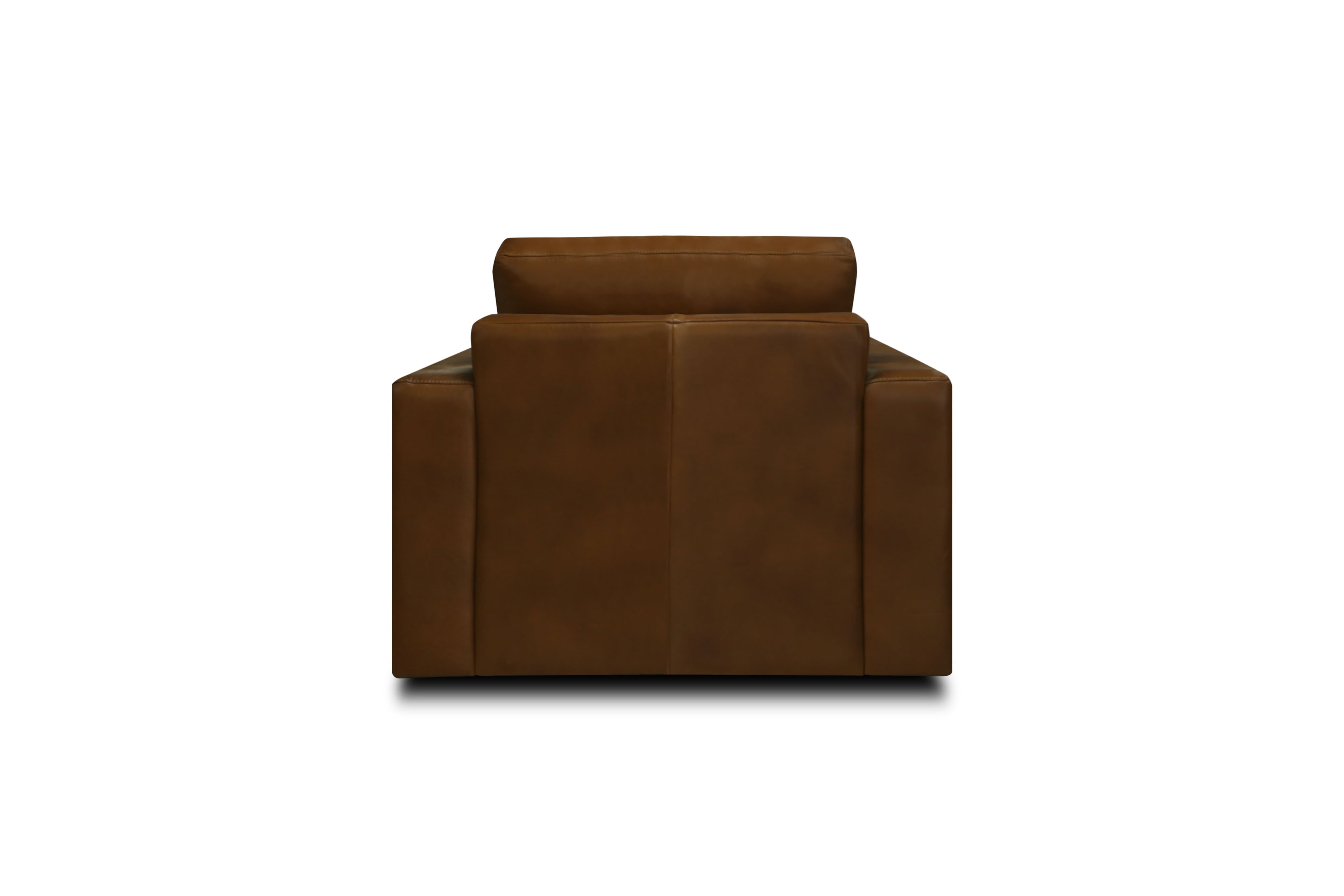 Leather Swivel Club Chair w/Track Arms