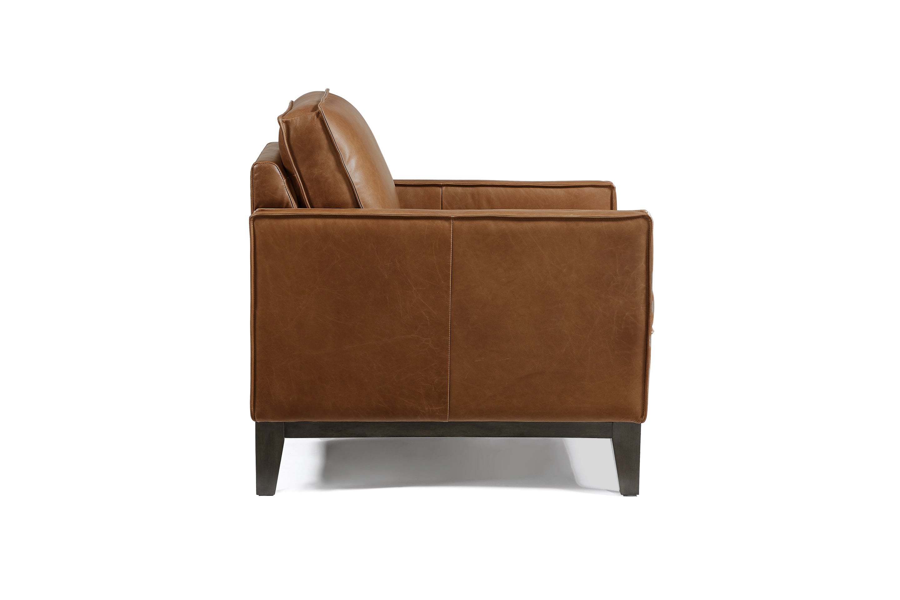 Leather Armchair w/Solid Splayed Wood Legs