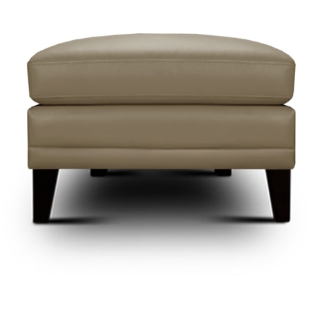 Leather Ottoman w/Solid Splayed Legs