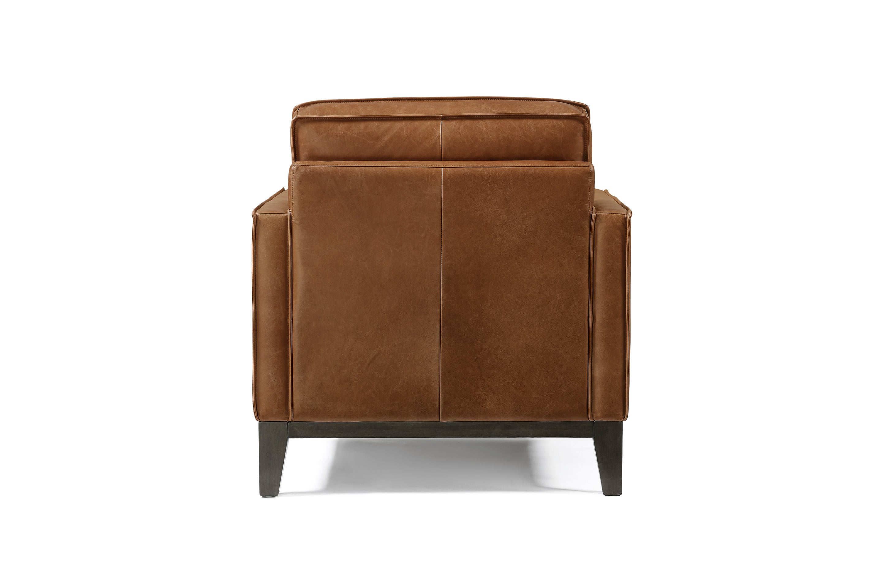 Leather Armchair w/Solid Splayed Wood Legs