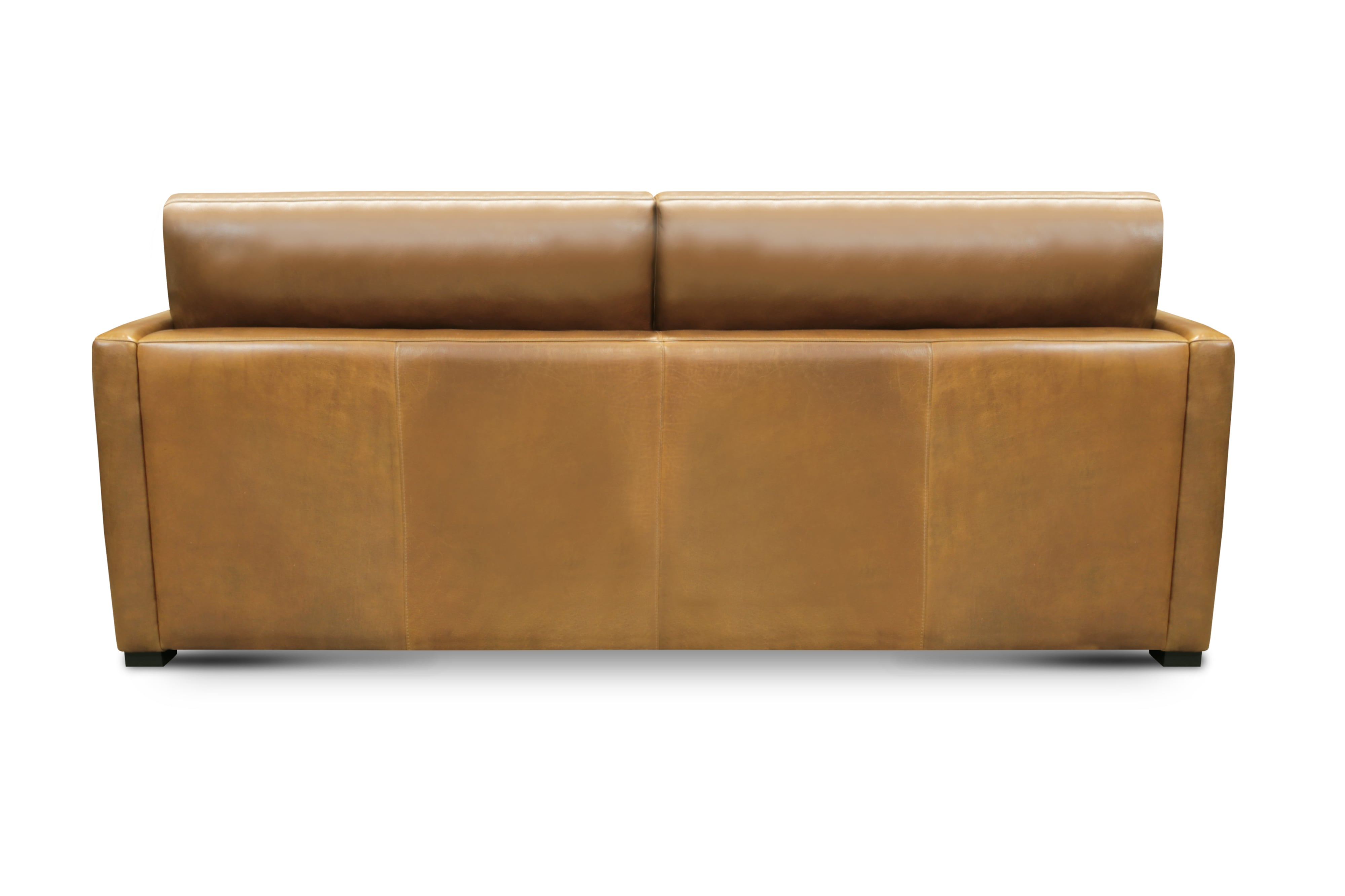 Leather Sofa w/Architectural Track Arms