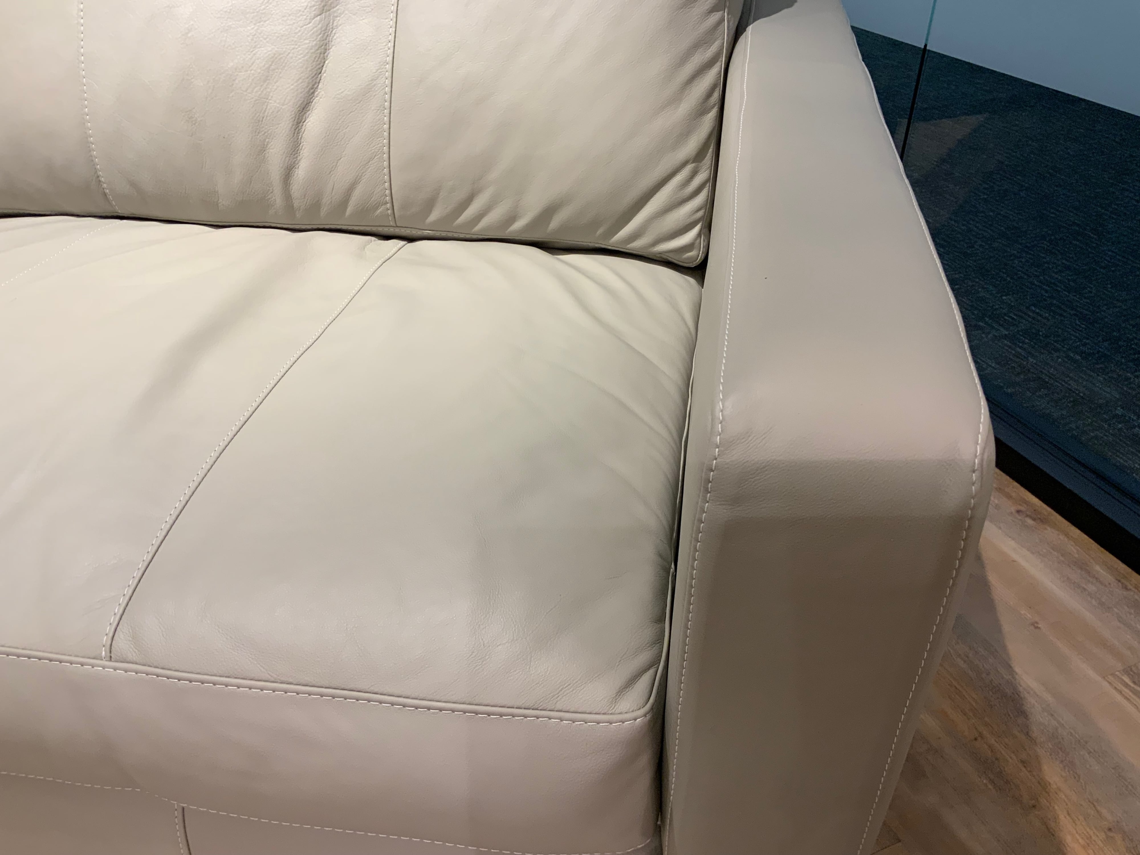 Leather Queen Sofa Sleeper w/Track Arms