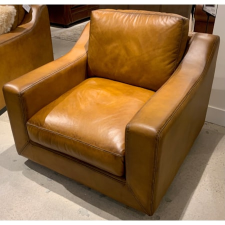 All-Leather Swivel Chair and a Half