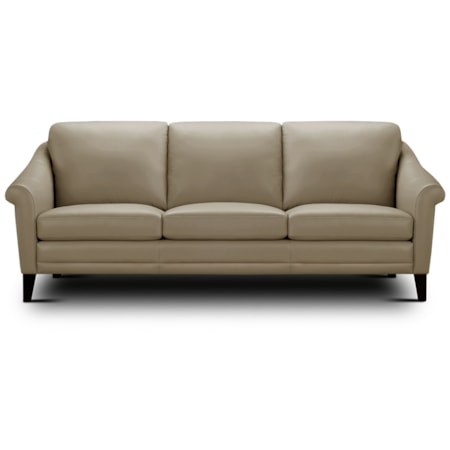 Leather Sofa w/Sculptured Rolled Arms