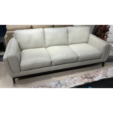 All-Leather Sofa w/Flared Track Arms