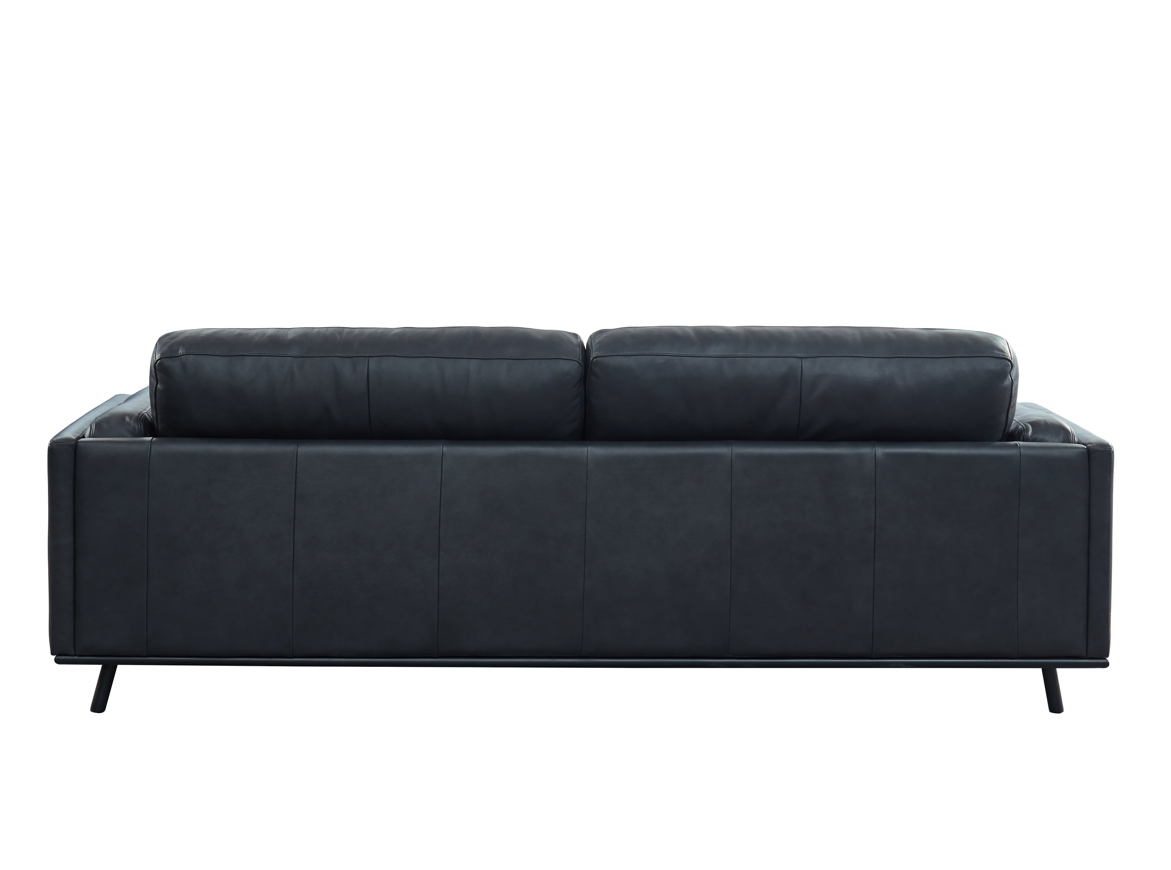 Leather Sofa w/Bolster Pillow Arms