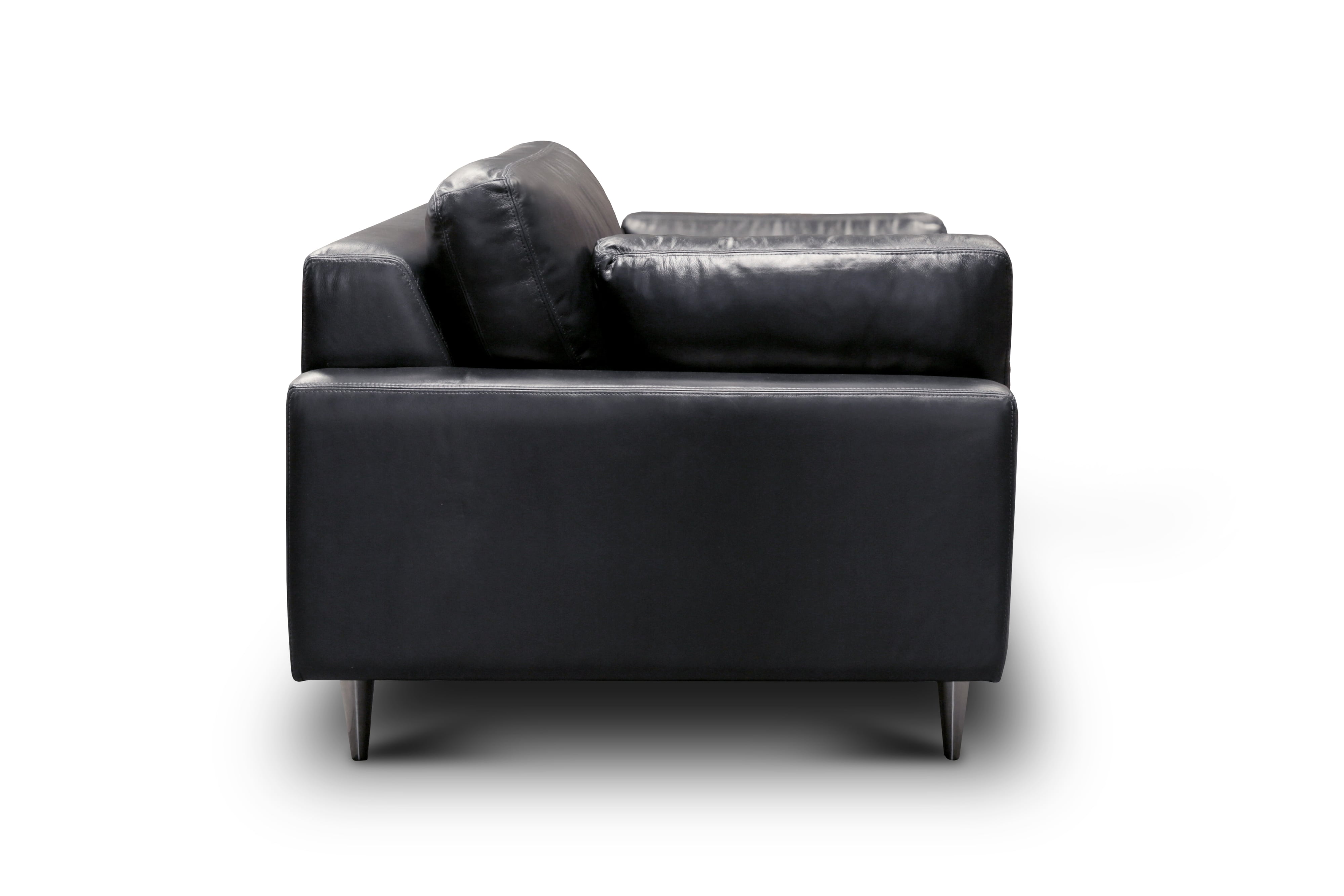 Leather Armchair w/Bolster Pillow Arms