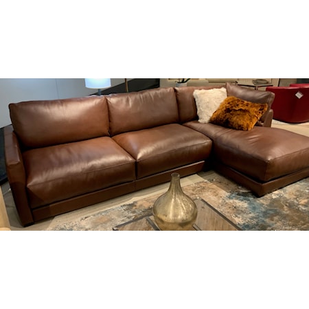 Leather Right-Arm Chaise Sectional Sofa