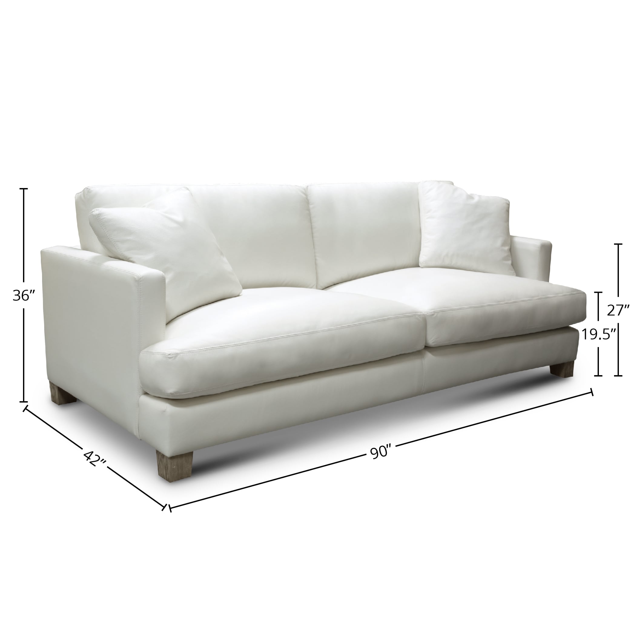 Leather Sofa w/Recessed Track Arms