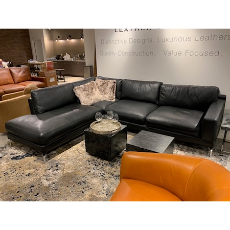 Leather Left Arm Chaise Sectional