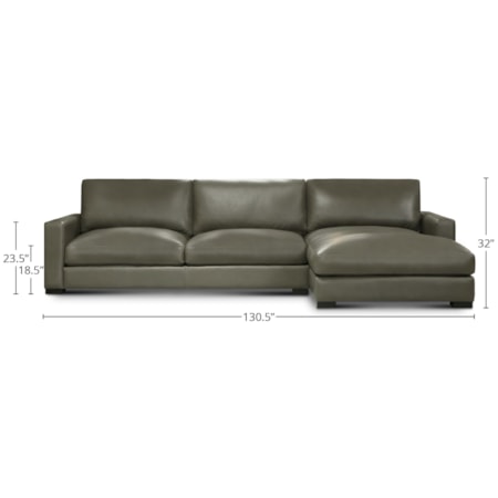 2-pc. RAF Leather Chaise Sectional Sofa