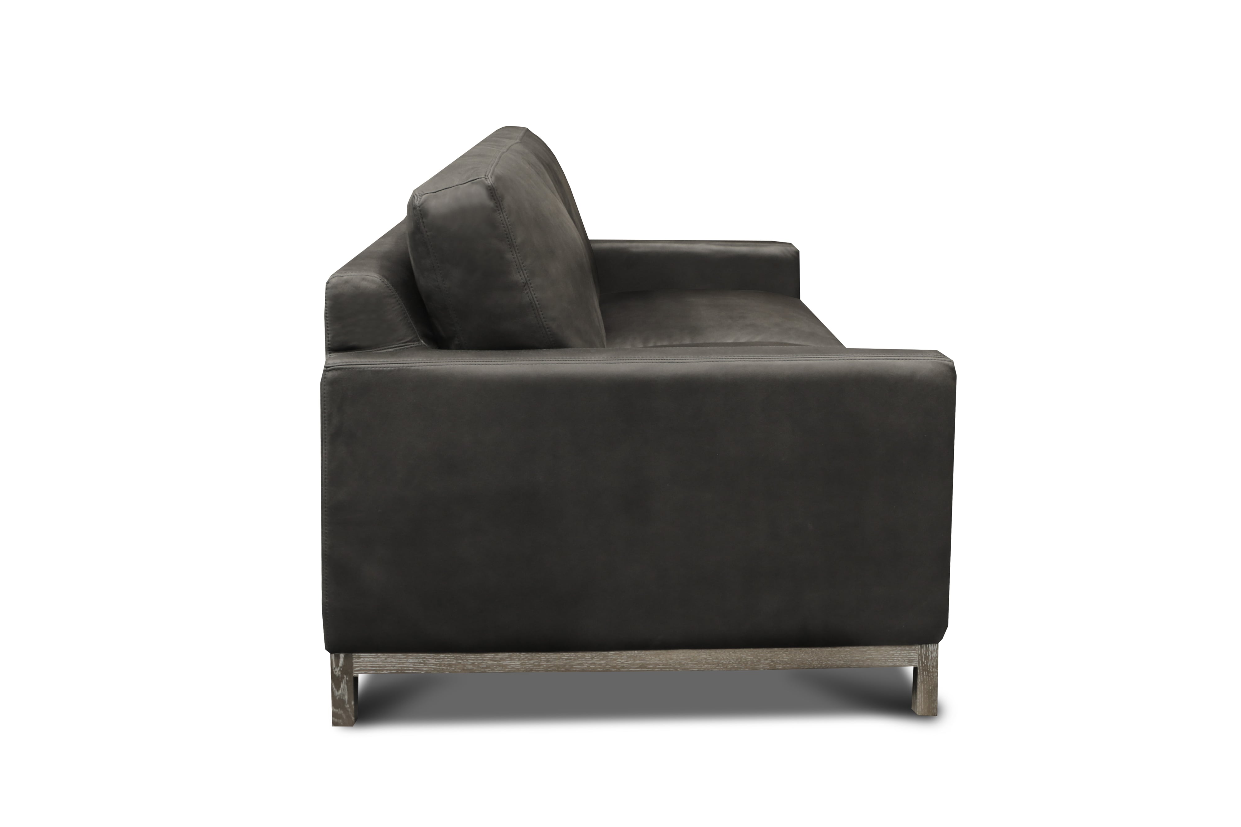 GTR Leather Monterrey Leather Loveseat w/Distressed Wood Base