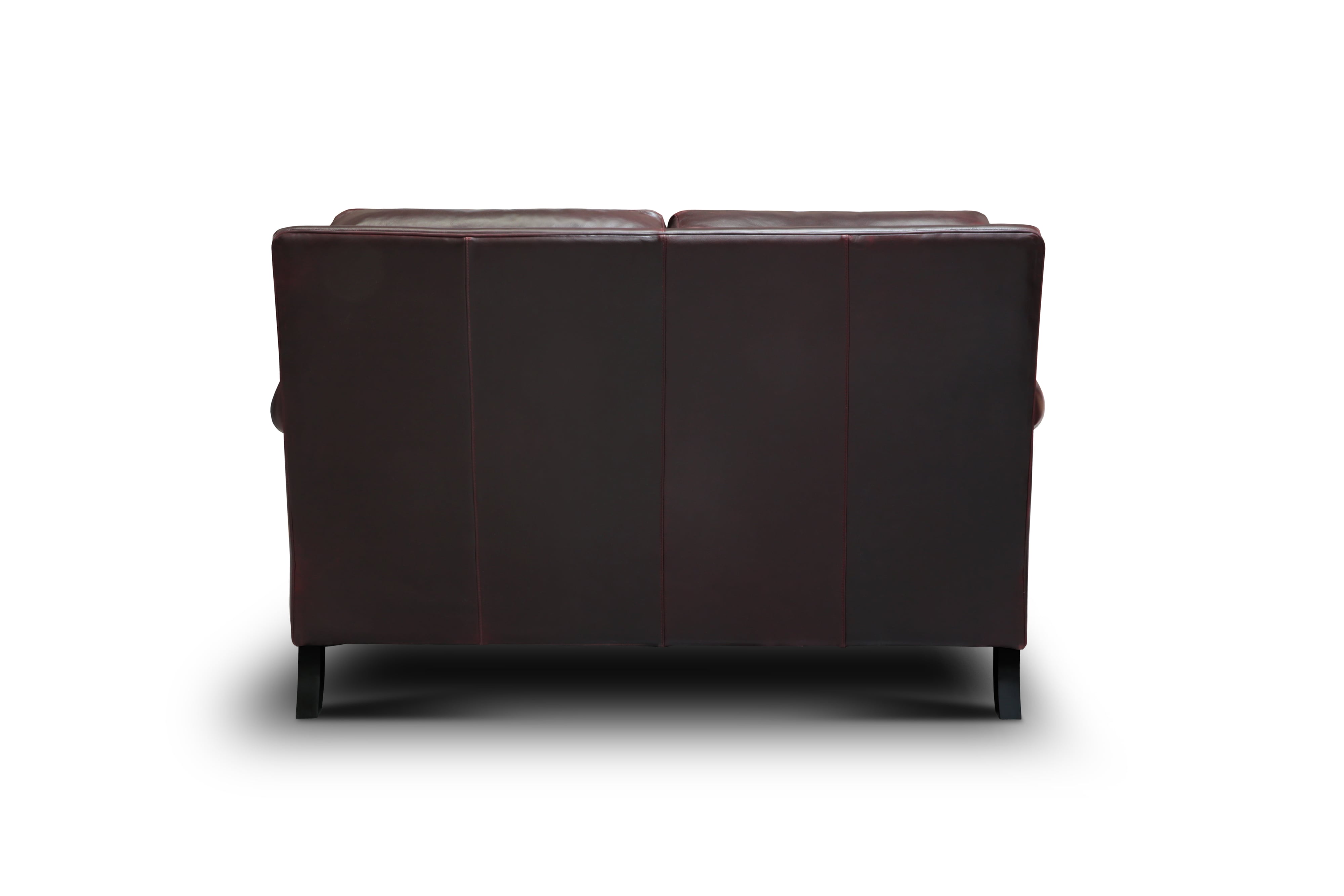 Leather Loveseat w/Sculpted Rolled Arms
