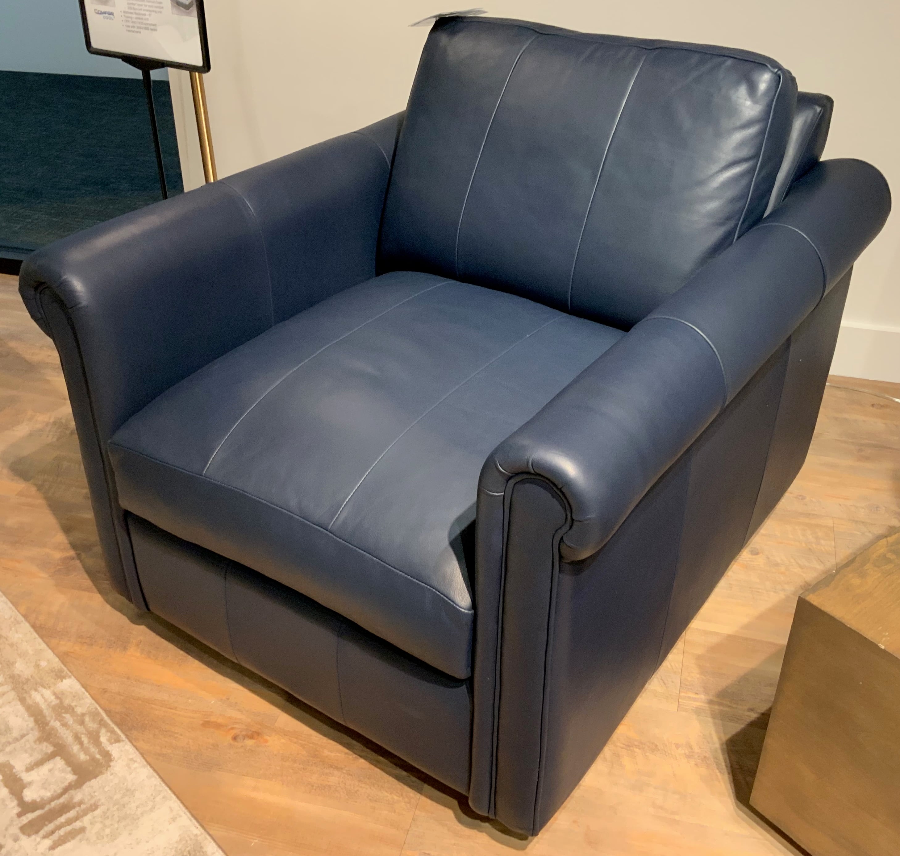 Leather Accent Chair w/Rolled Arms