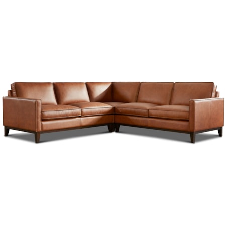 3-pc. Leather L-Shape Sectional Sofa