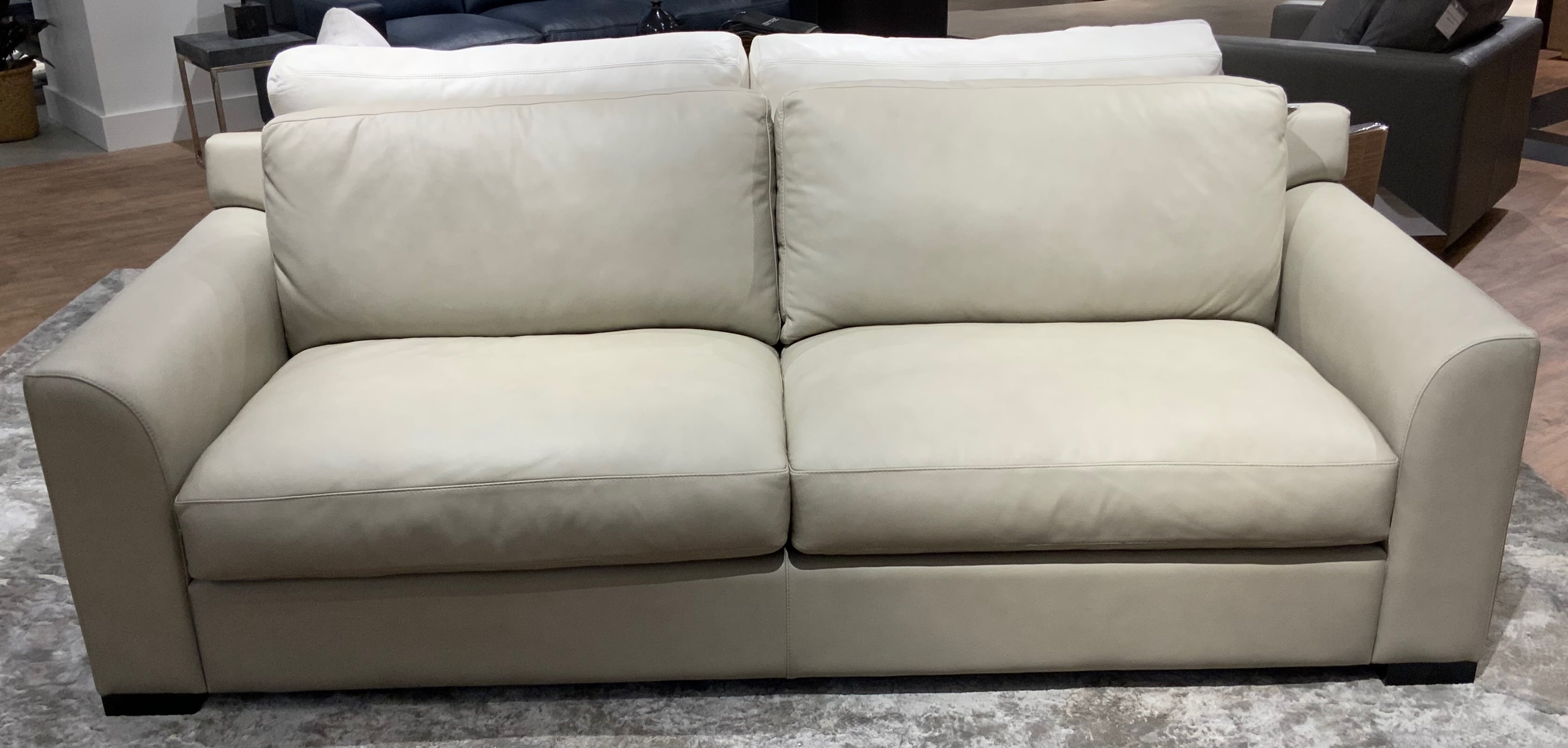 Leather Sofa w/Tapered Arms