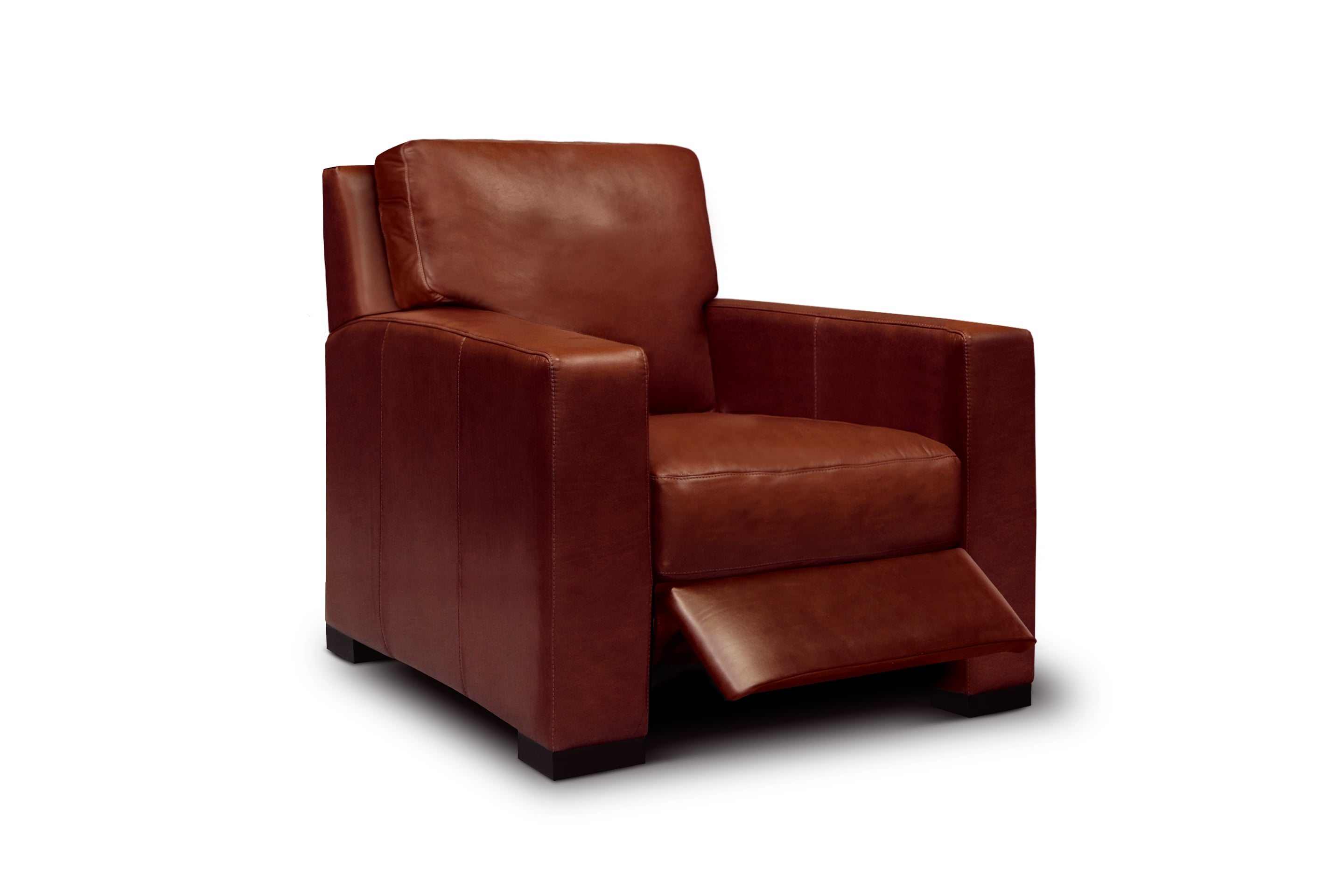 GTR Leather Santiago Leather Push-Back Recliner w/Track Arms