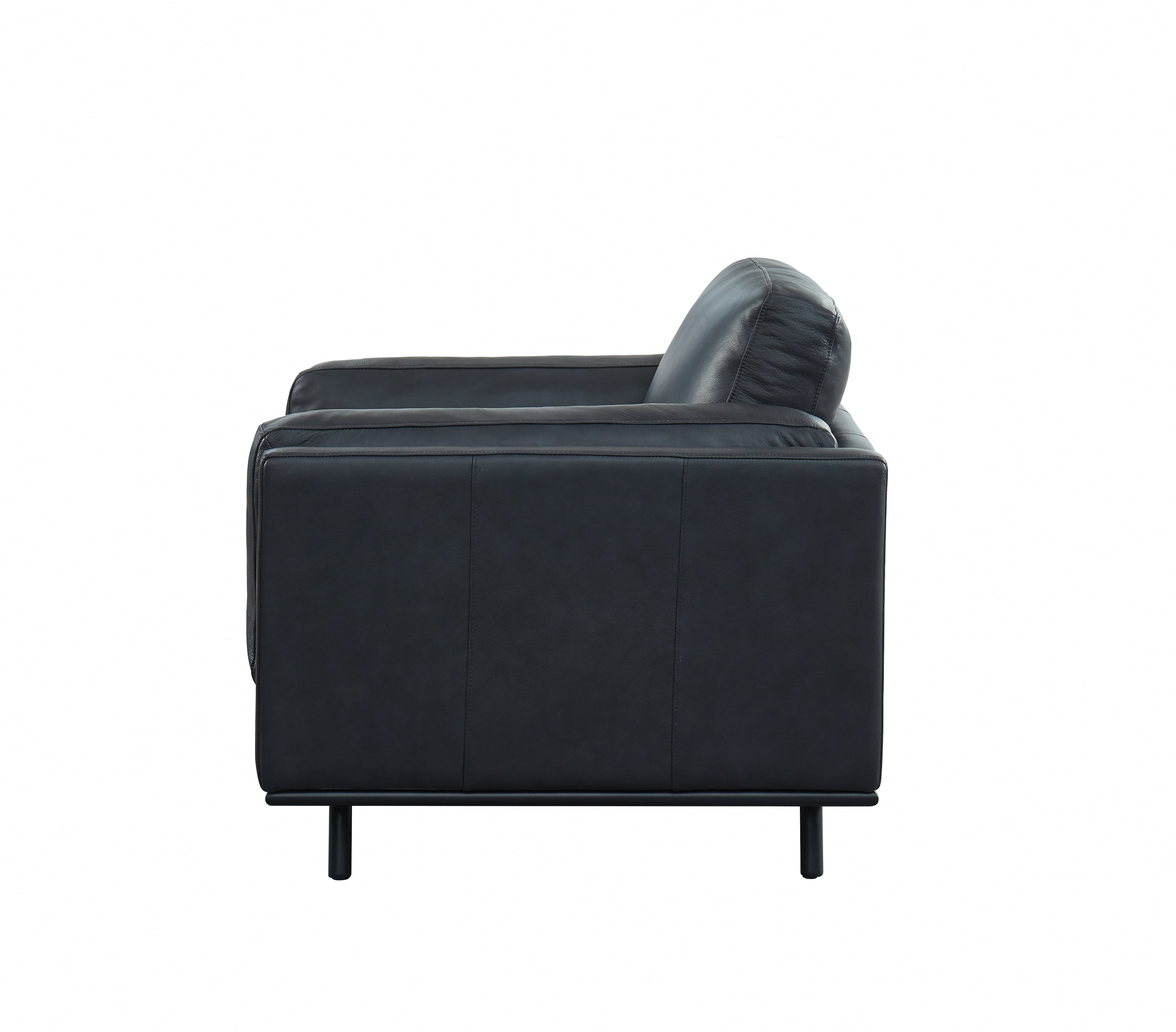 Leather Armchair w/Bolster Pillow Arms