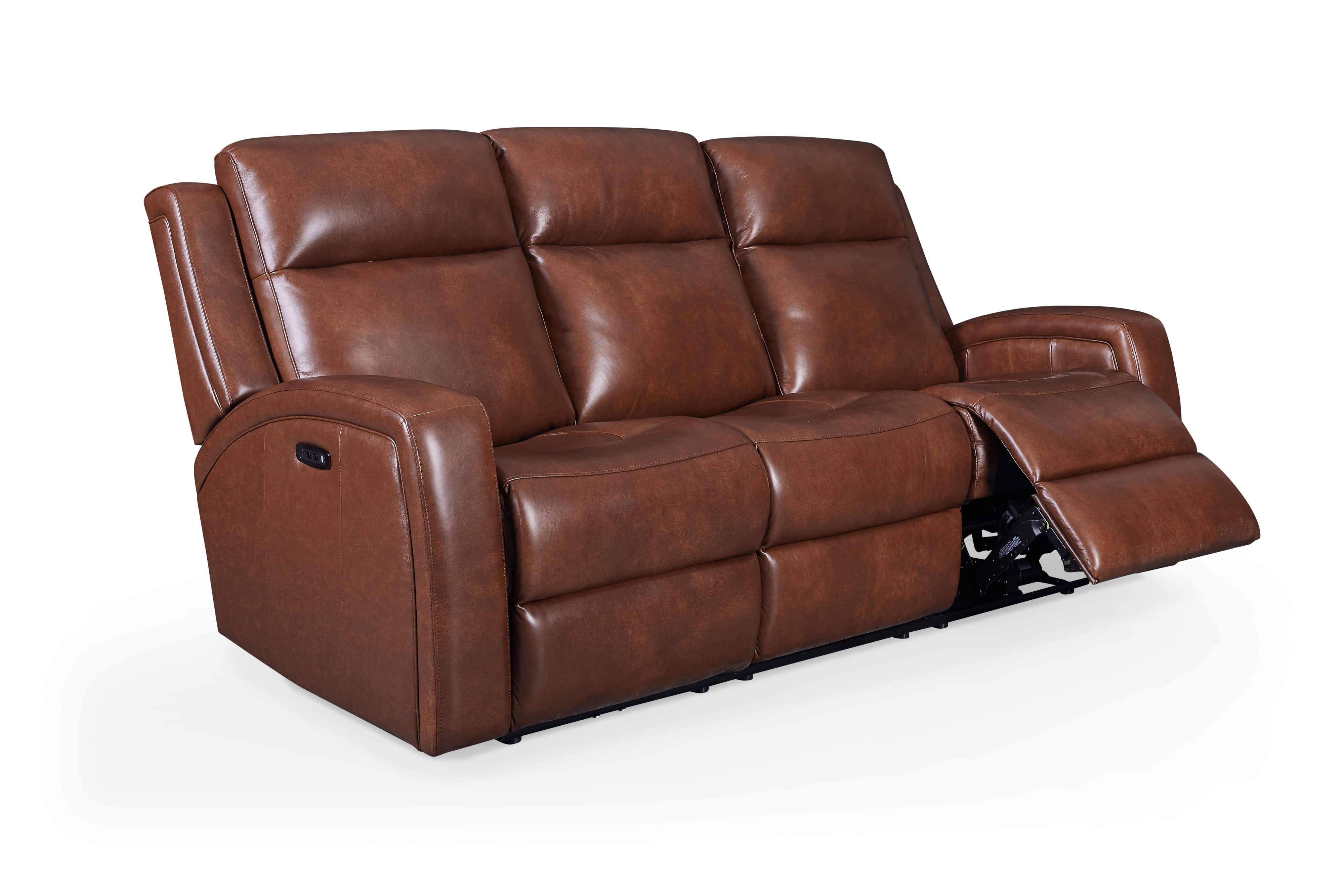 GTR Leather Cheyenne Lay-Flat Leather Reclining Sofa