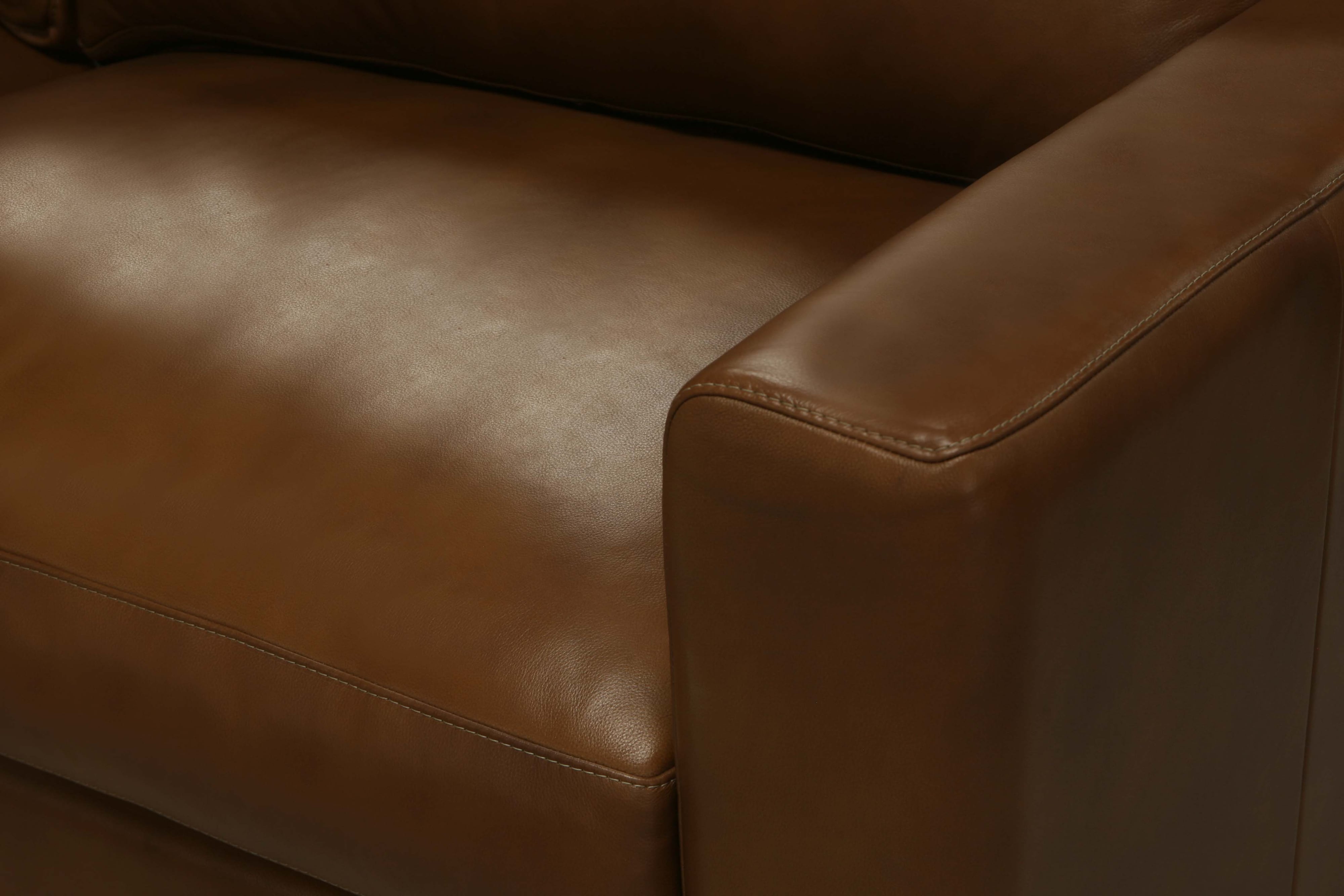 Leather Sofa w/Track Arms