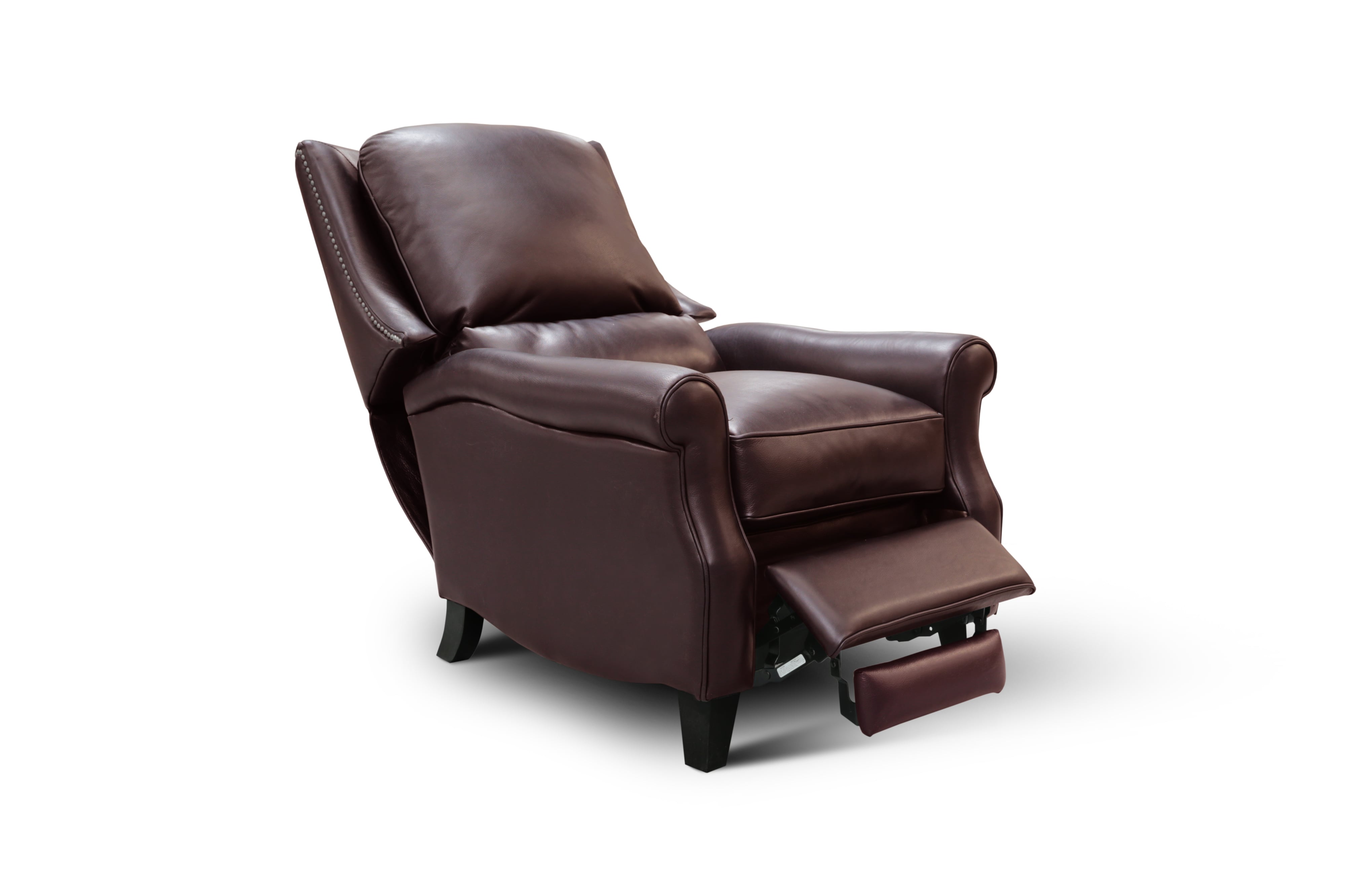 Leather Manual Recliner w/Rolled Arms