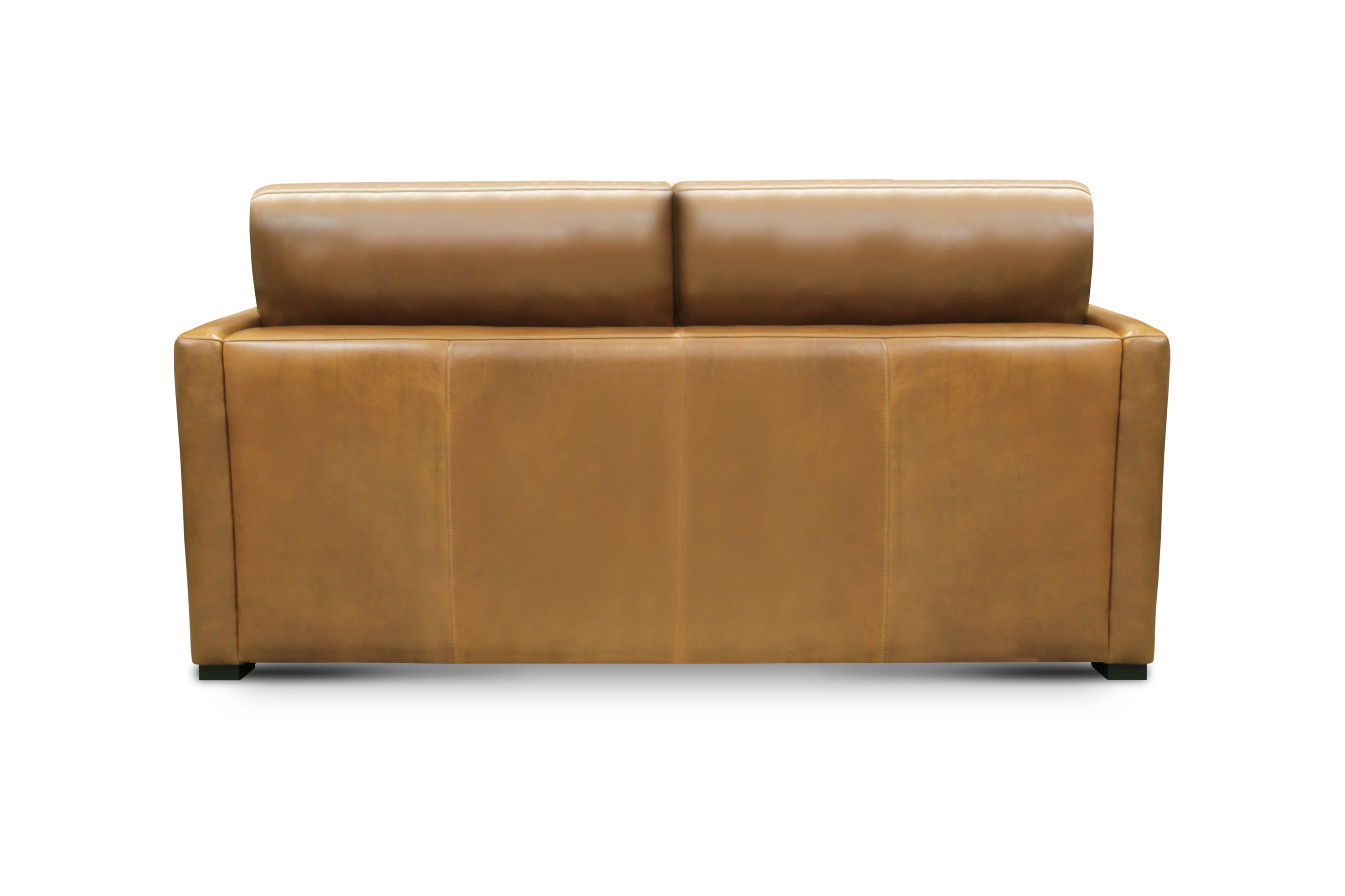 Leather Loveseat w/Architectural Track Arms