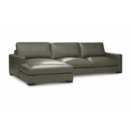 2-pc. LAF Leather Chaise Sectional Sofa