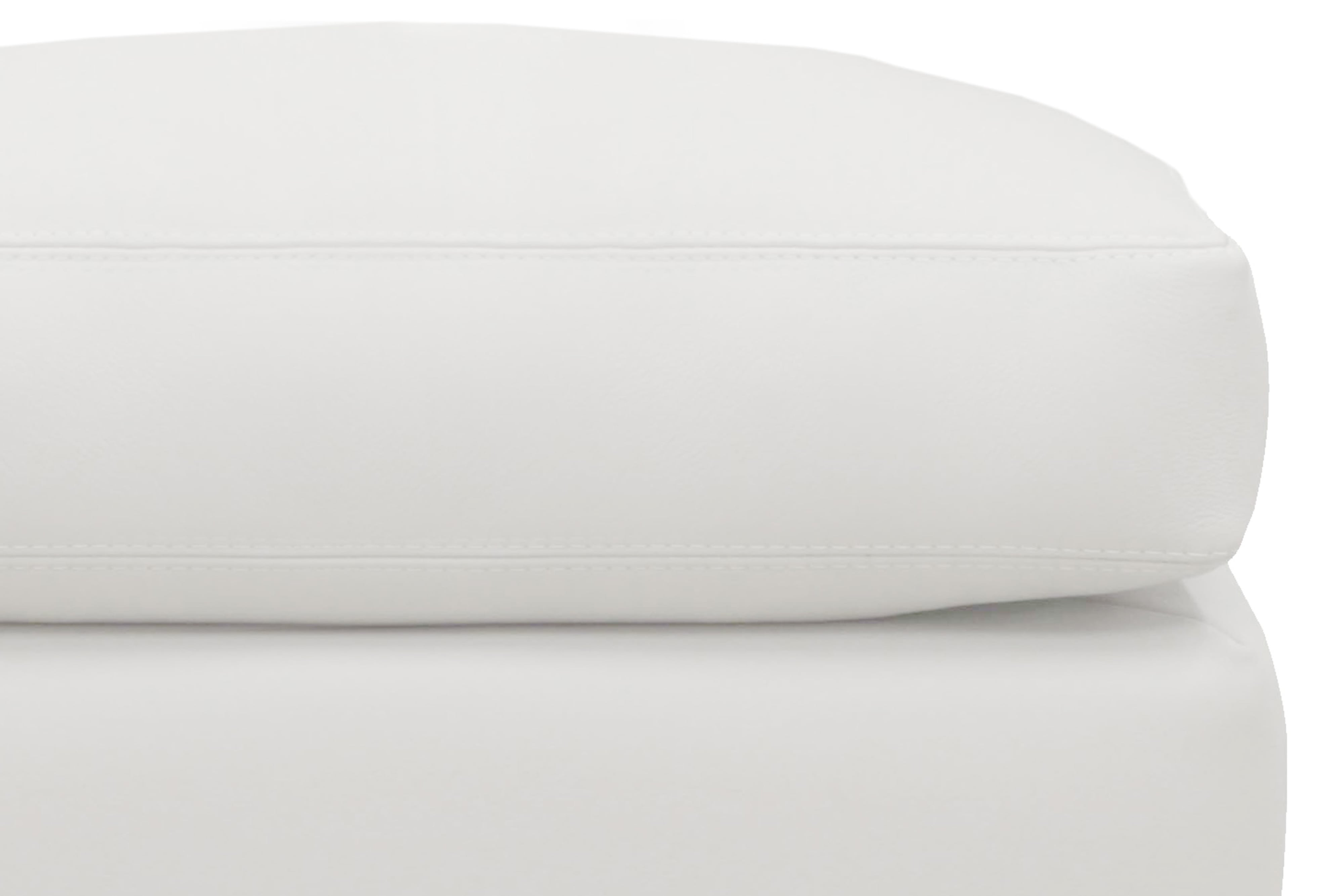 Leather Ottoman Footstool w/Solid Wood Legs