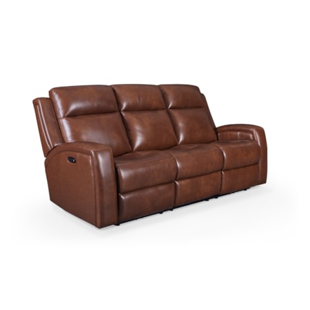 Lay-Flat Leather Reclining Sofa