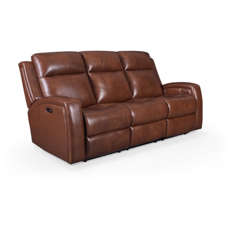 Lay-Flat Leather Reclining Sofa