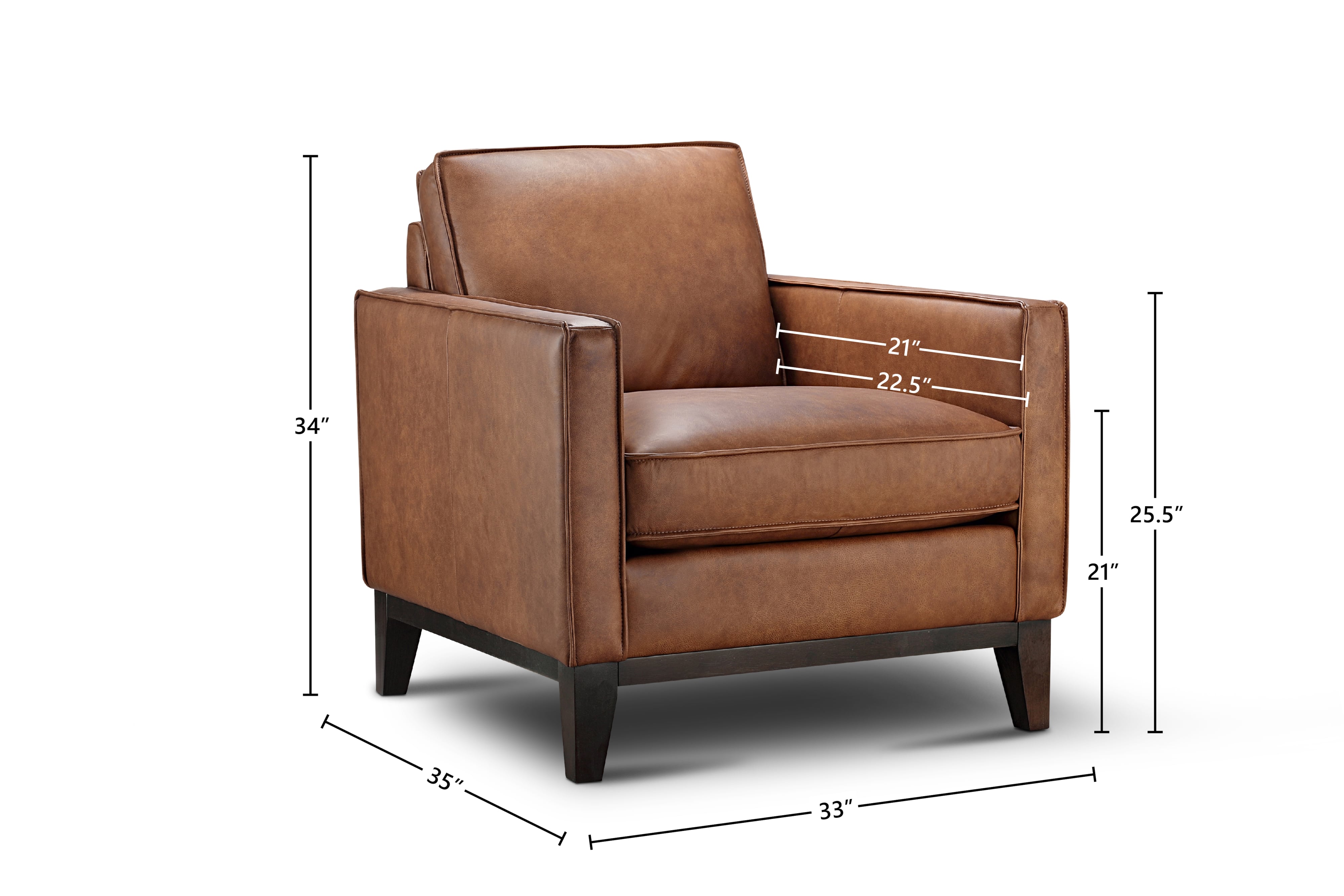 GTR Leather Pimlico Leather Armchair w/Solid Wood Base