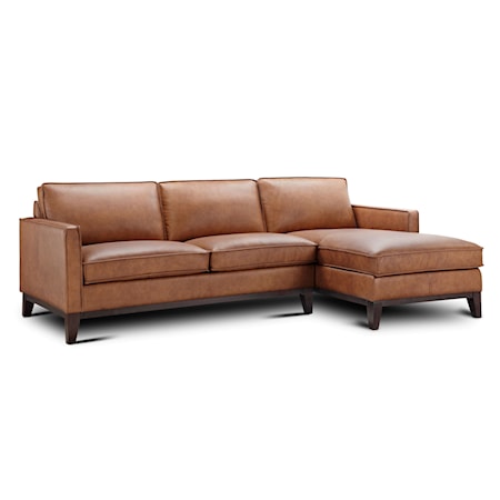 2-pc. Leather Sectional Sofa w/RAF Chaise