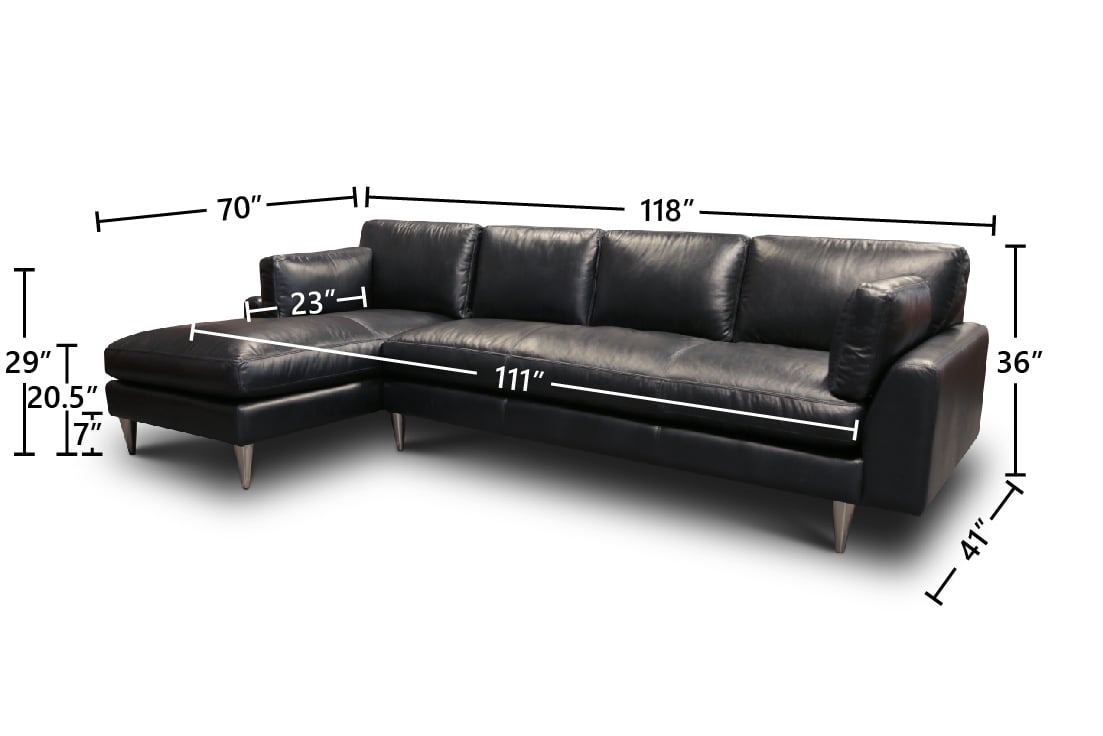 GTR Leather Skyline 2-pc. Leather Sectional Sofa w/LAF Chaise