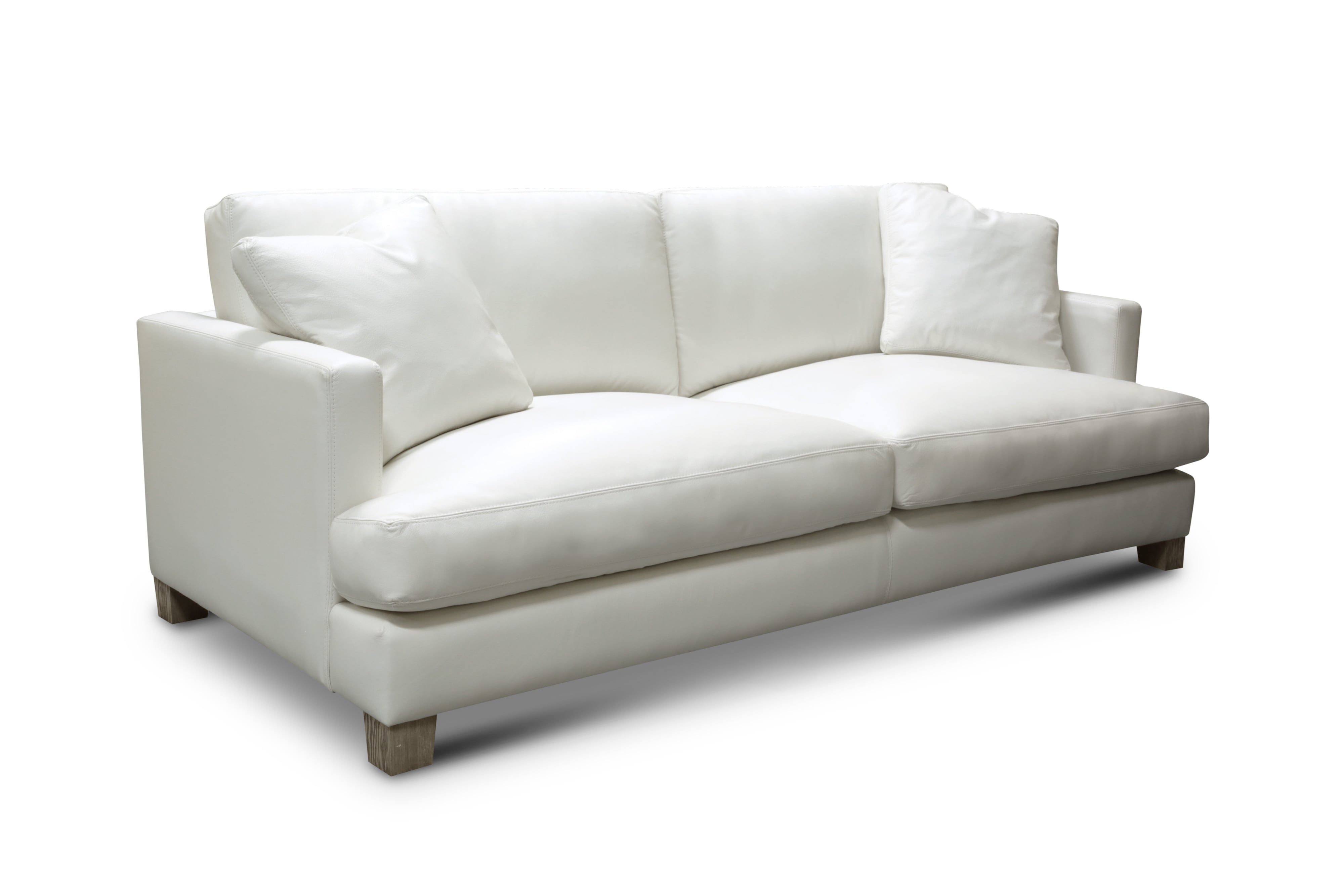 Leather Sofa w/Recessed Track Arms